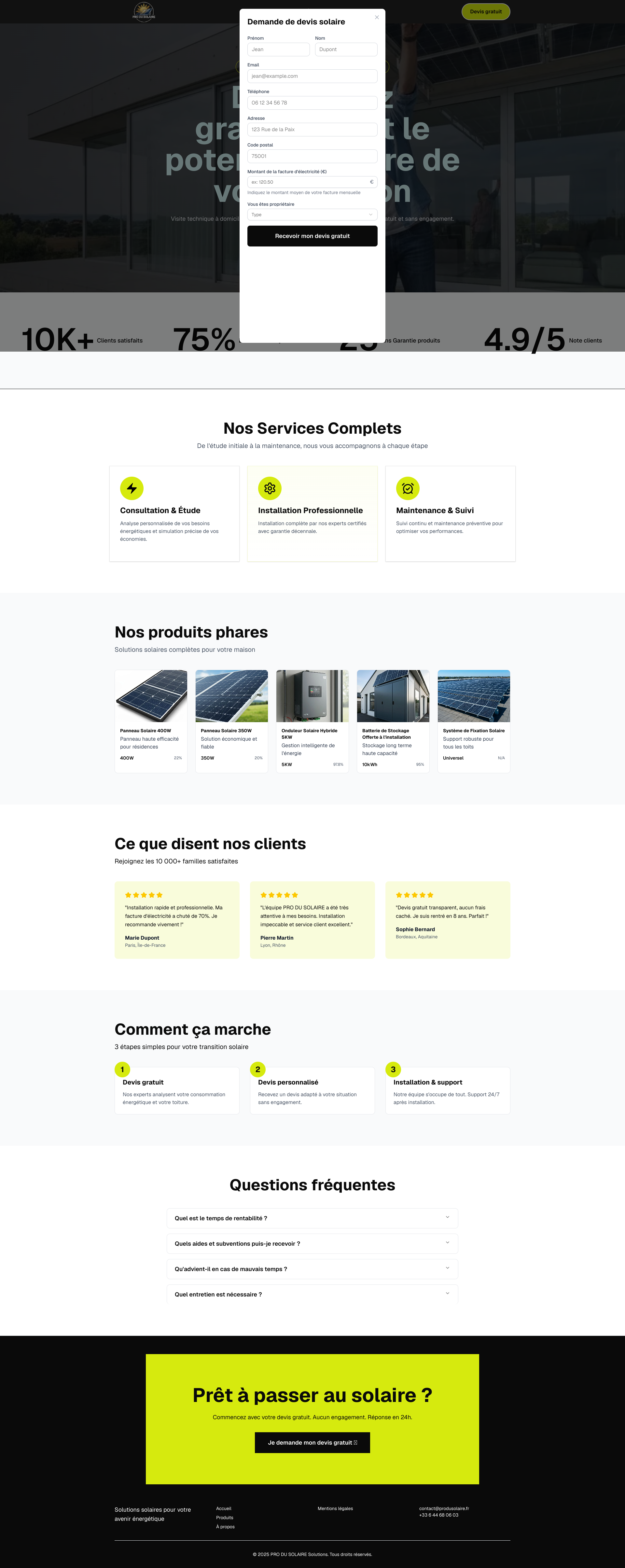 Aperçu du site