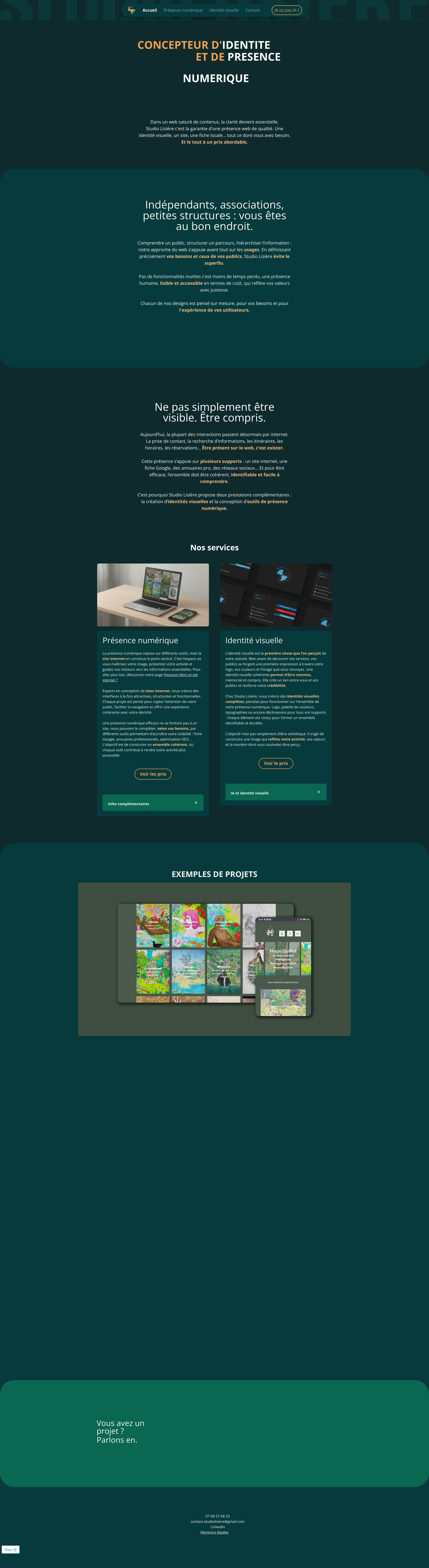 Aperçu du site