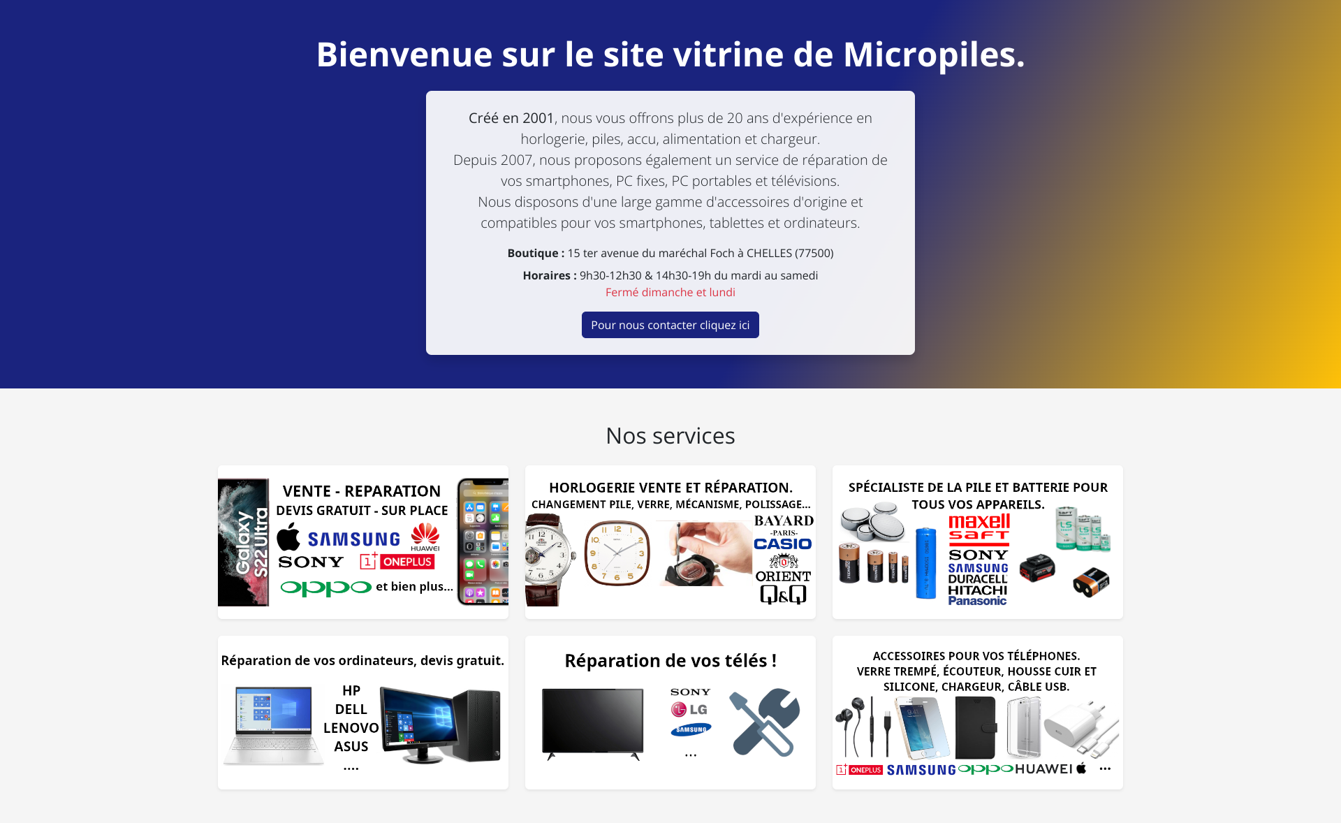 Aperçu du site