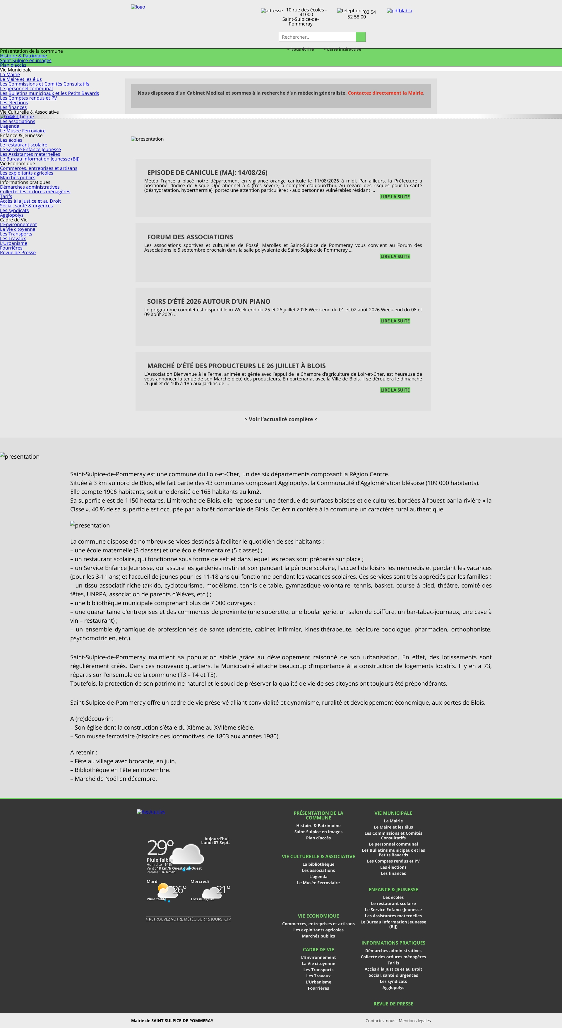 Aperçu du site