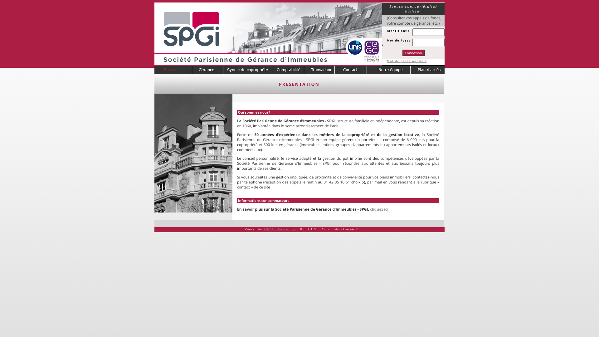 Aperçu du site