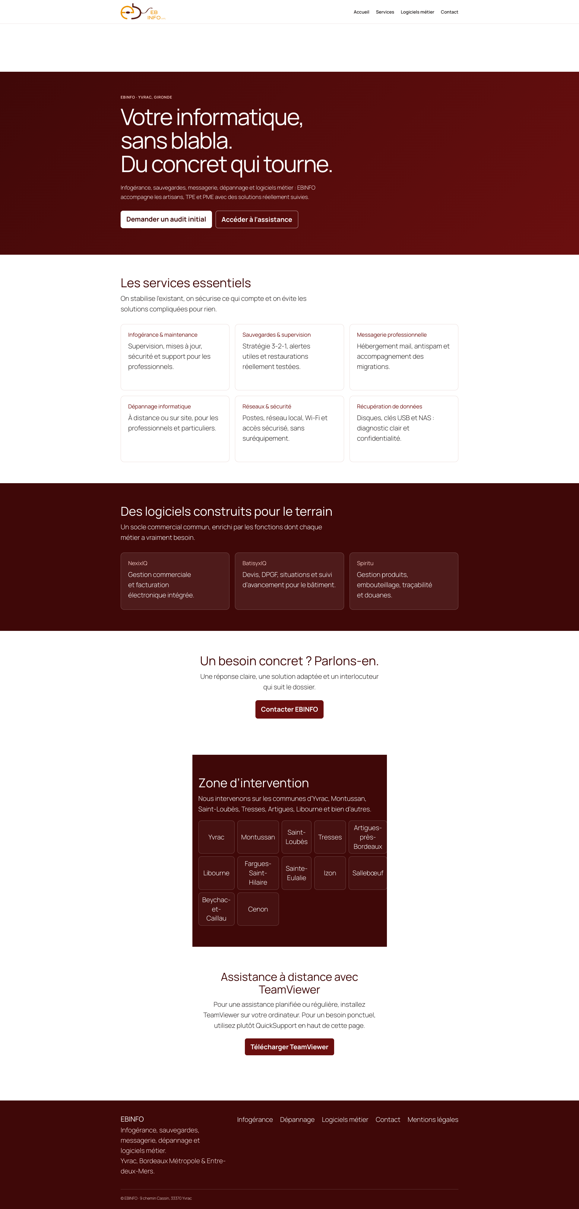 Aperçu du site