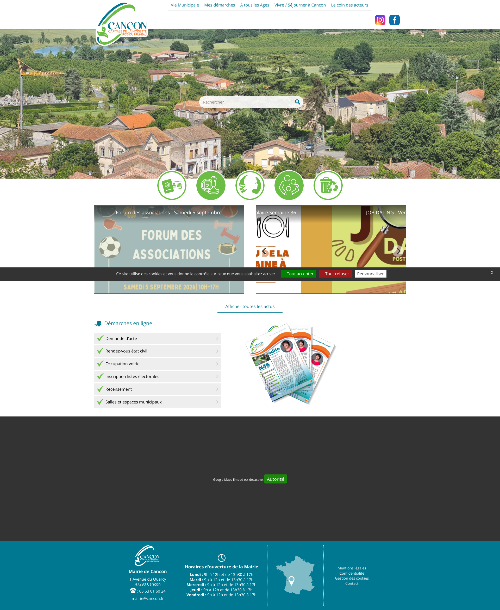 Aperçu du site