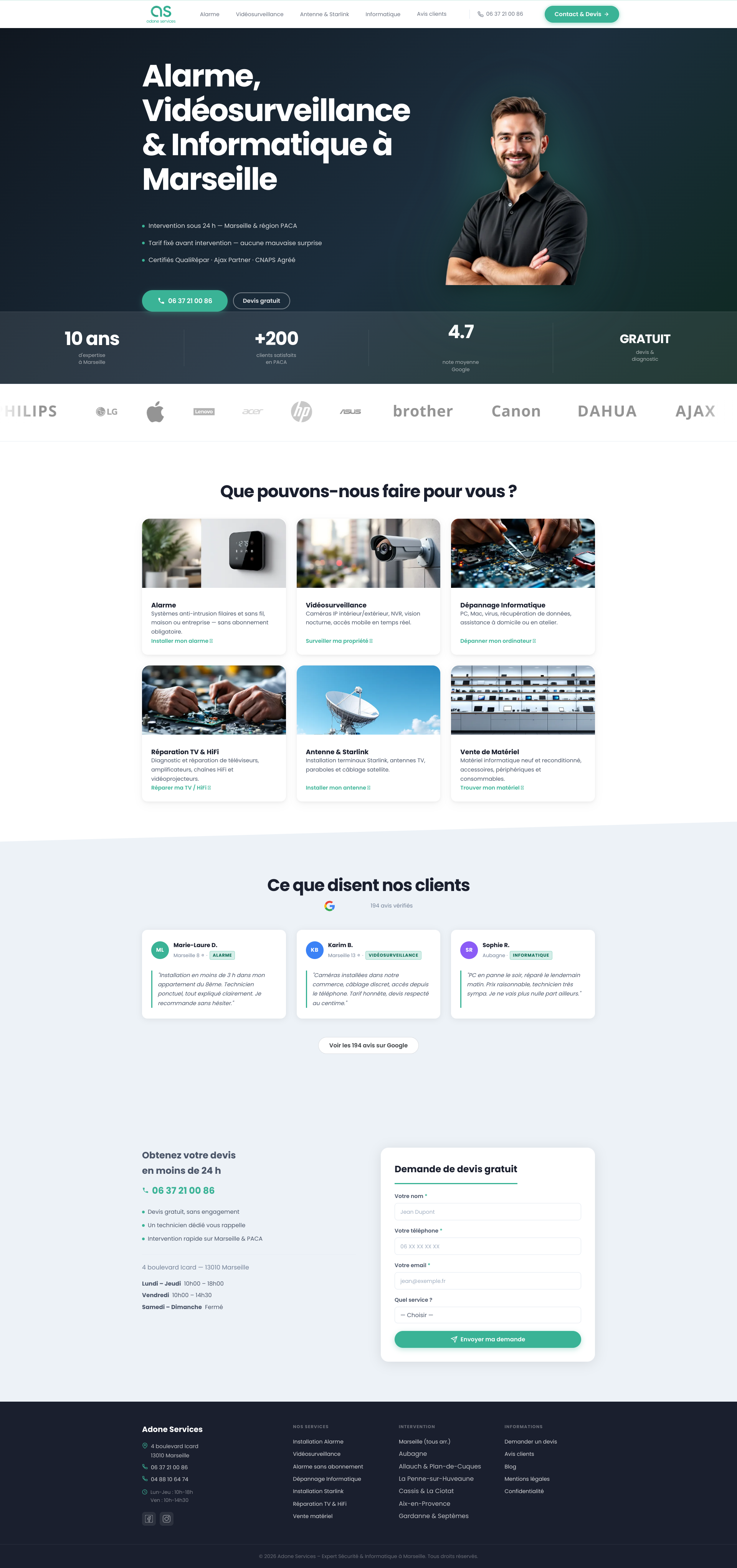 Aperçu du site
