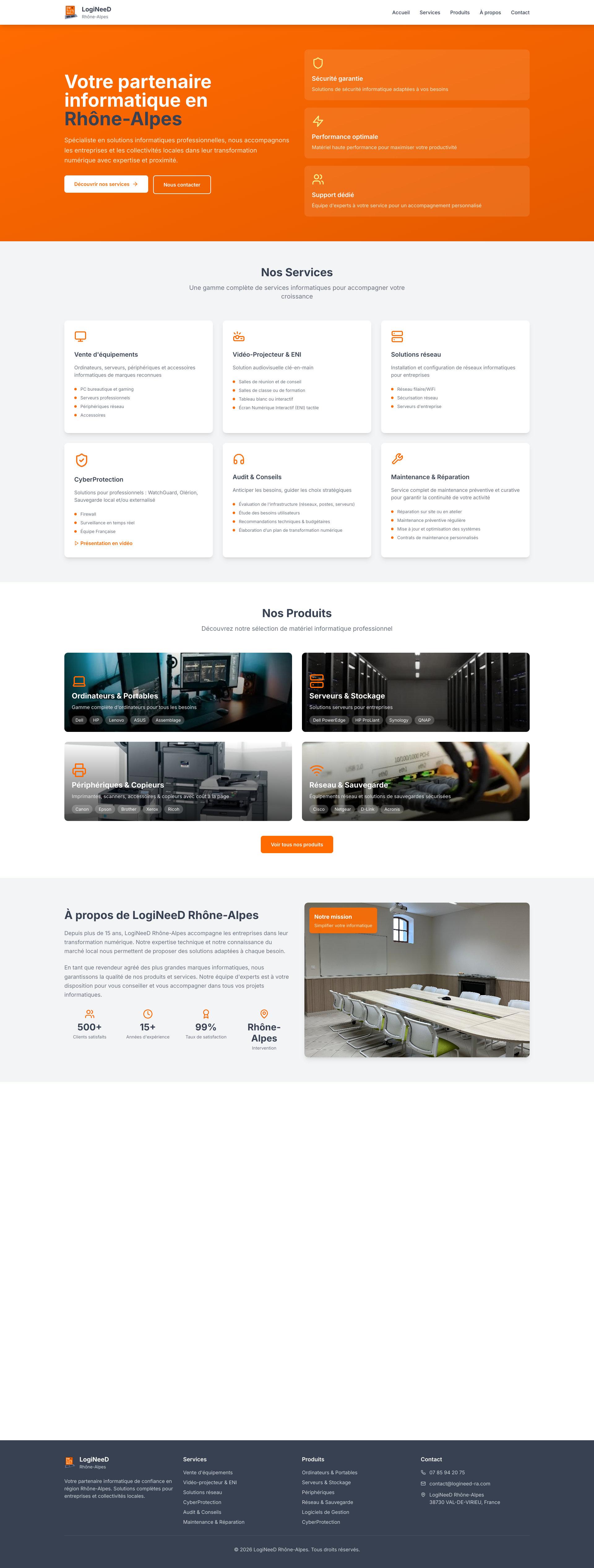 Aperçu du site