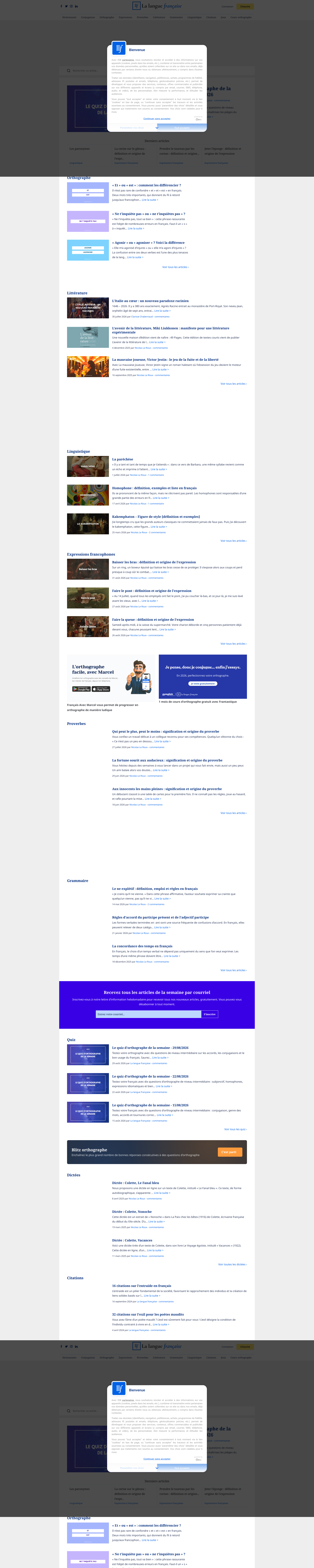 Aperçu du site