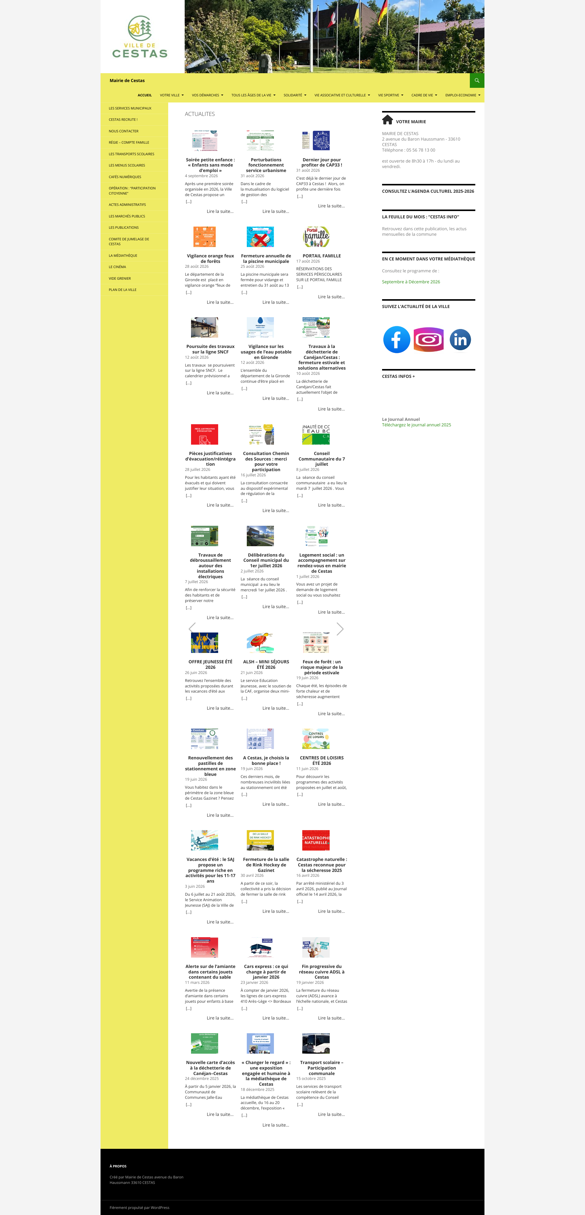 Aperçu du site