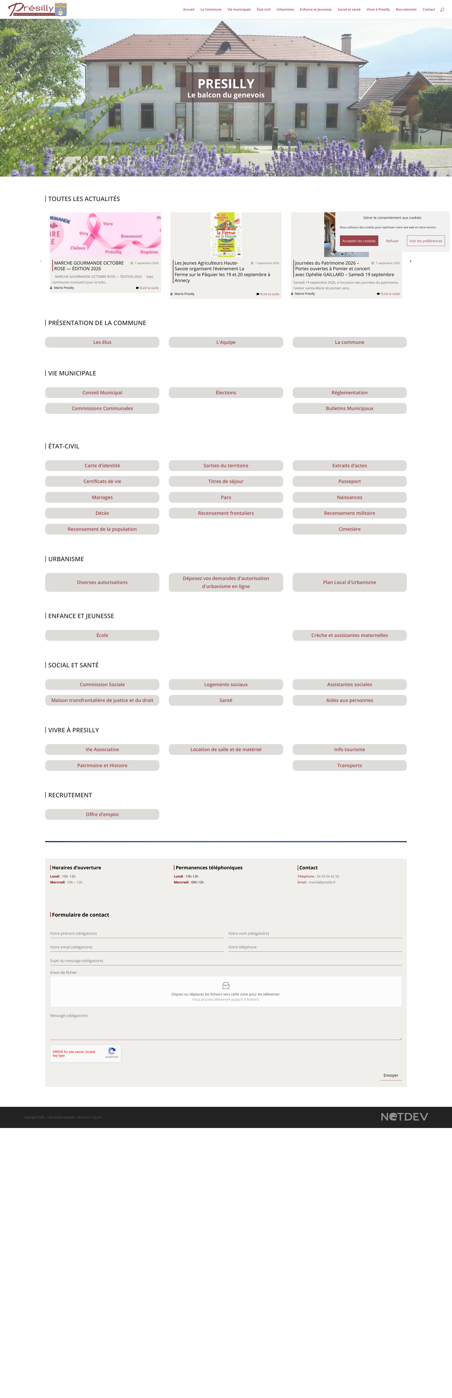 Aperçu du site