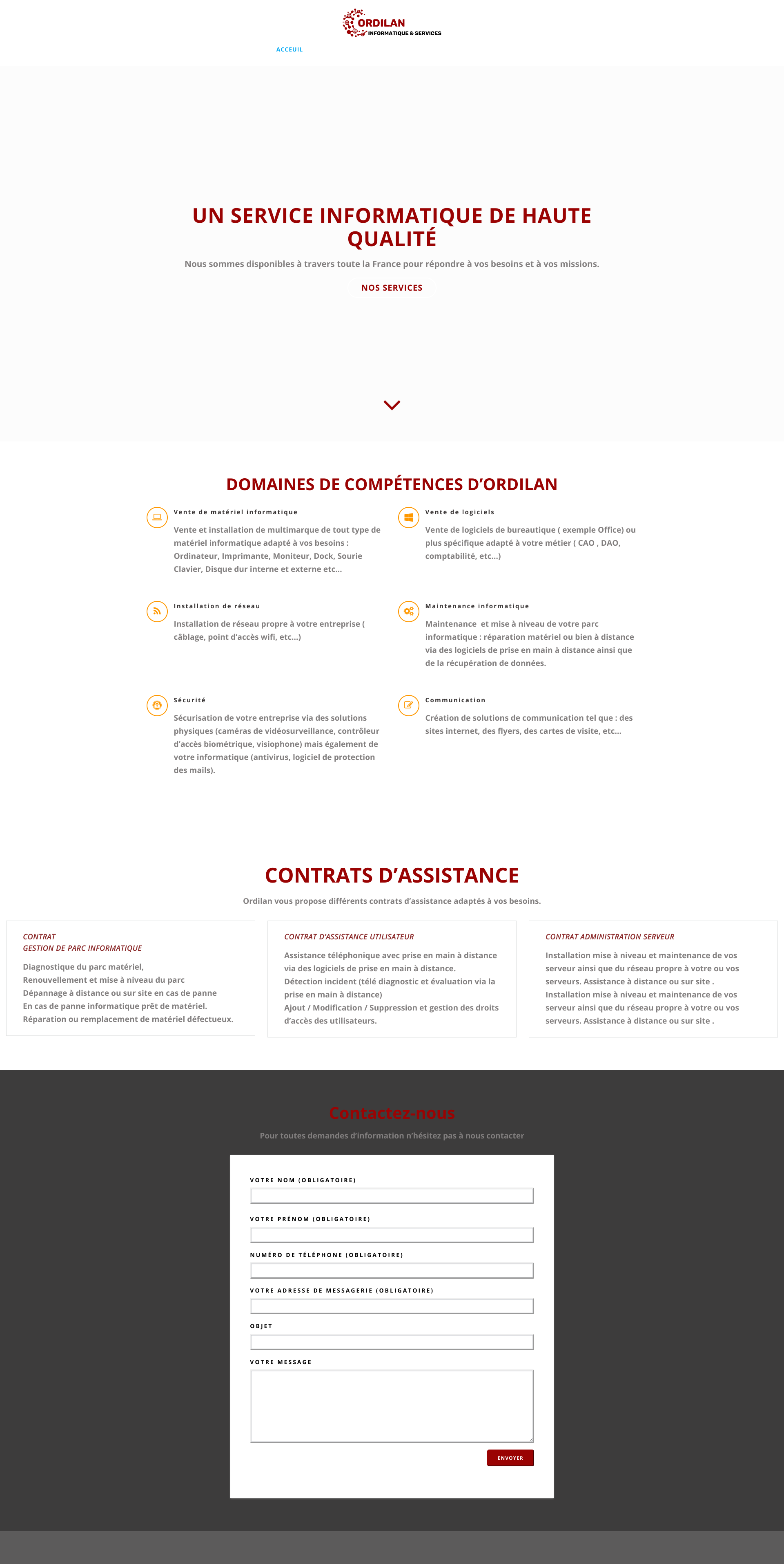 Aperçu du site