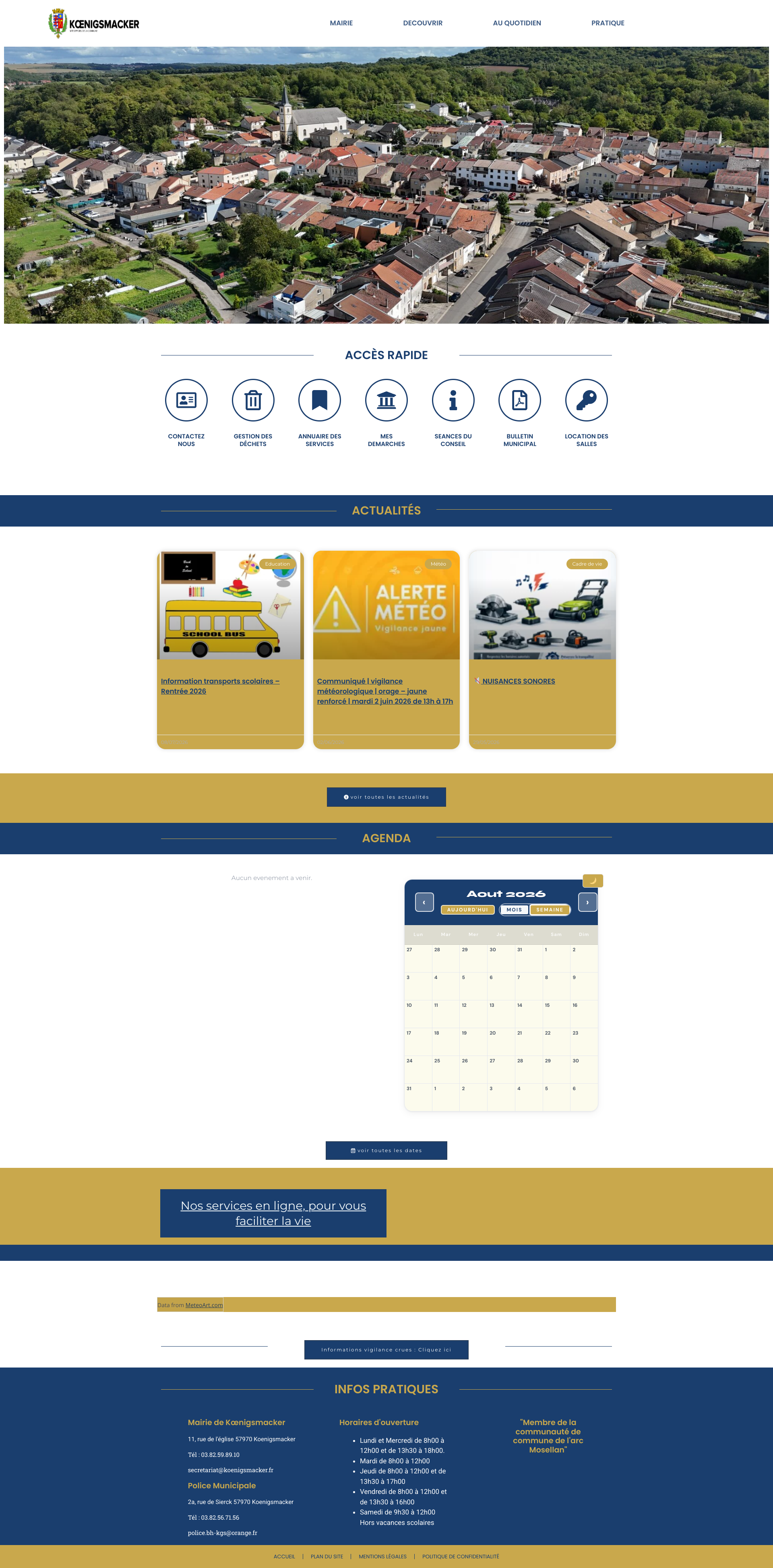 Aperçu du site