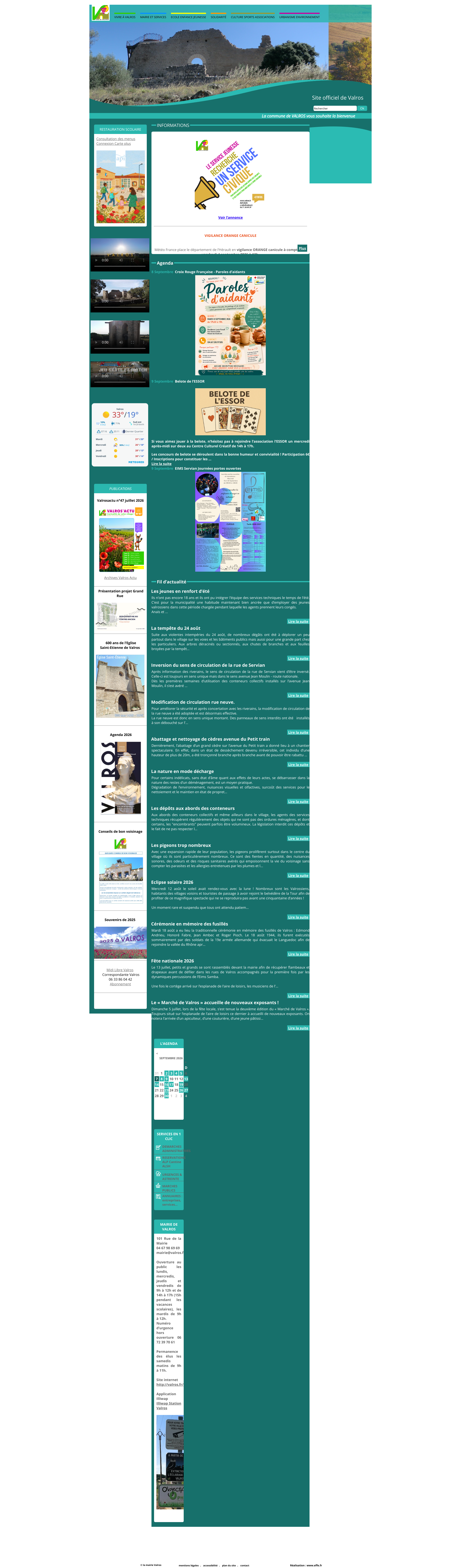 Aperçu du site