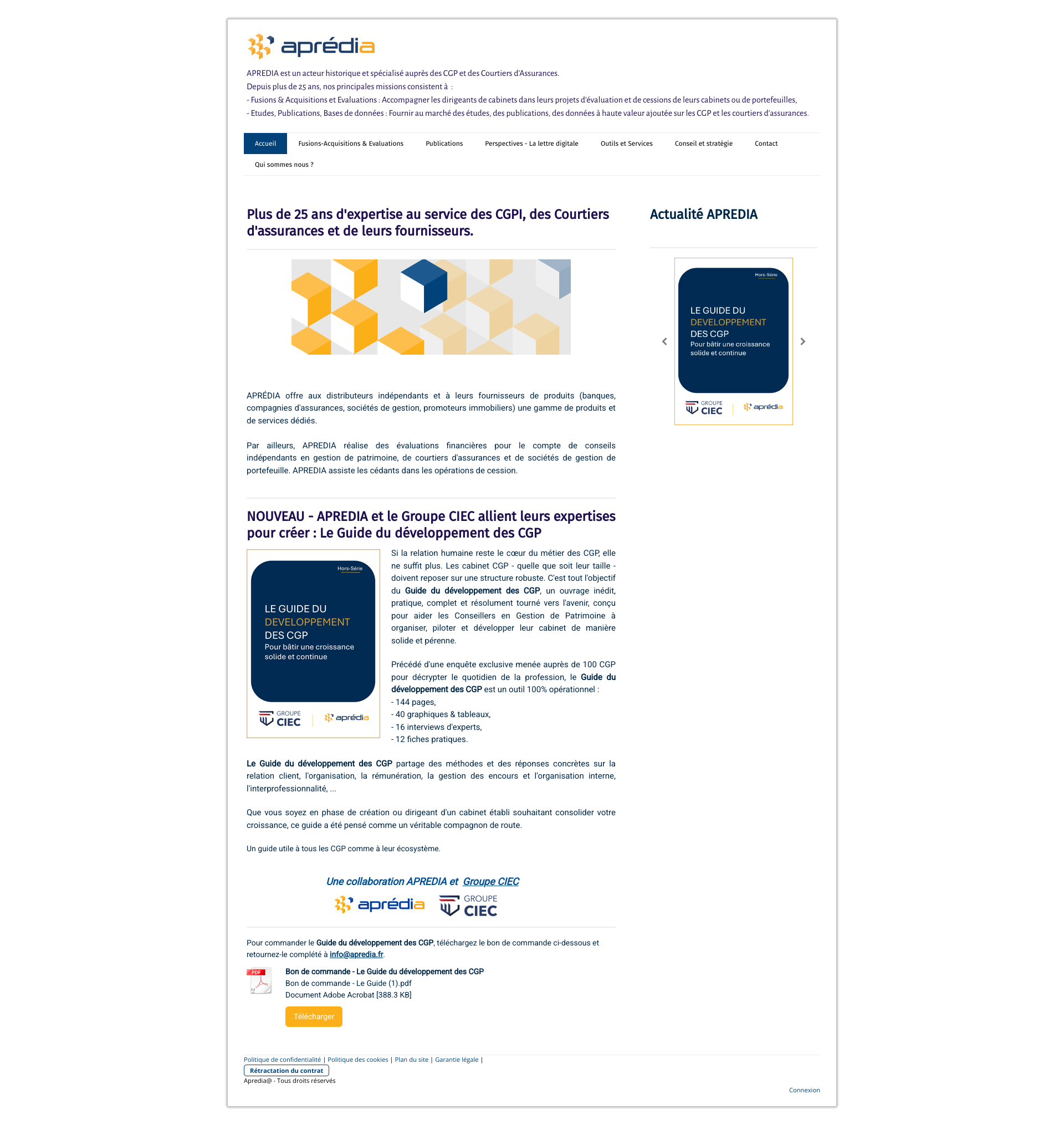 Aperçu du site