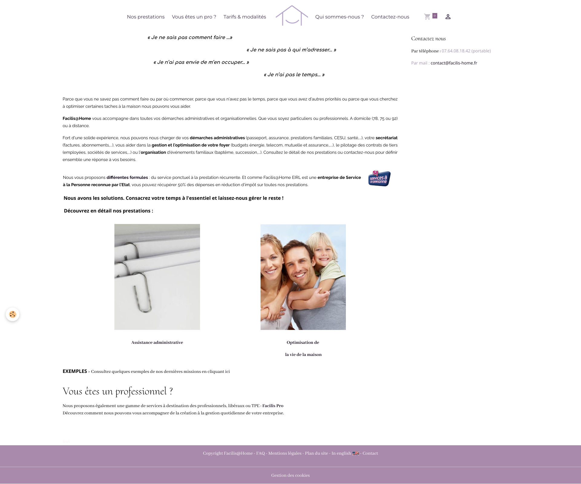 Aperçu du site