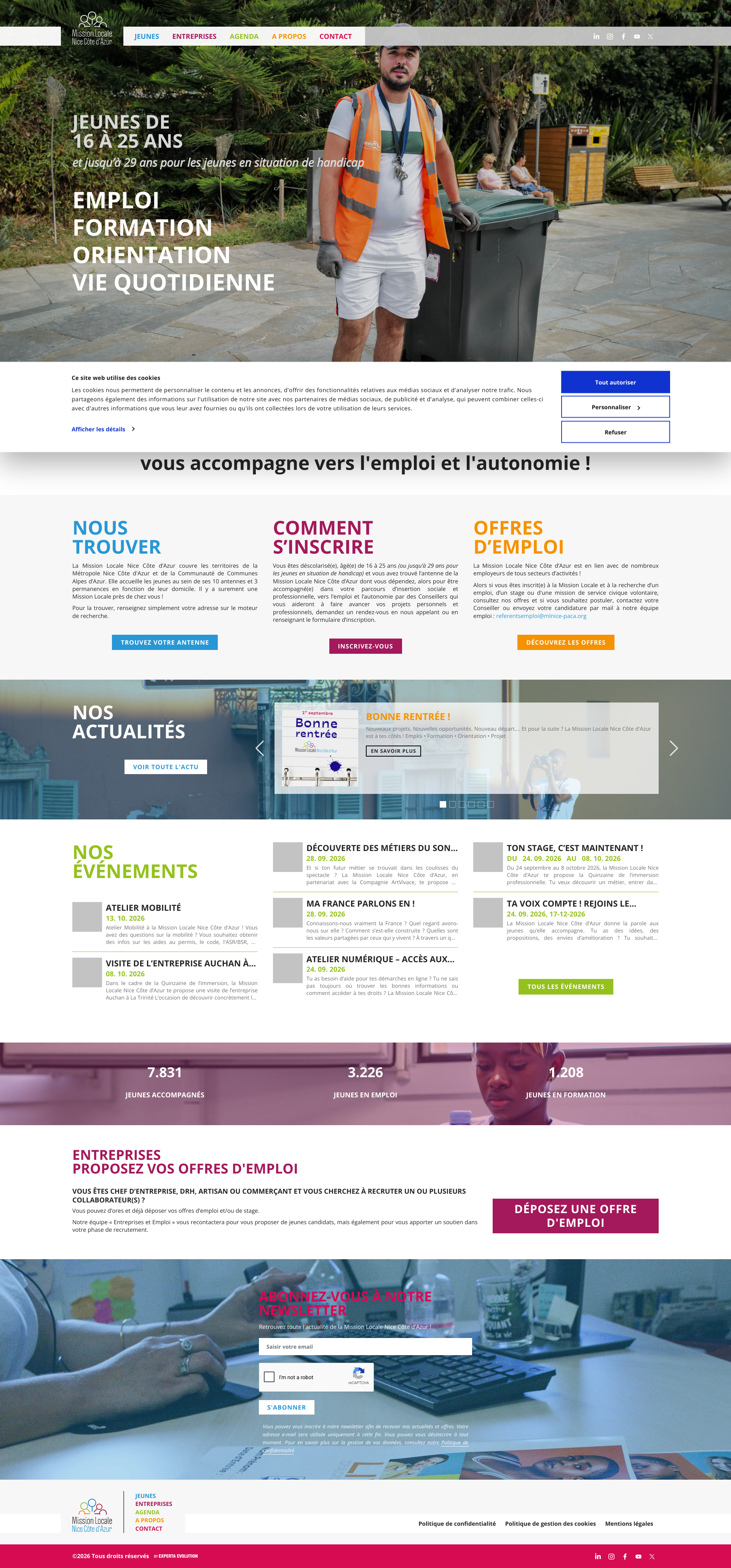 Aperçu du site