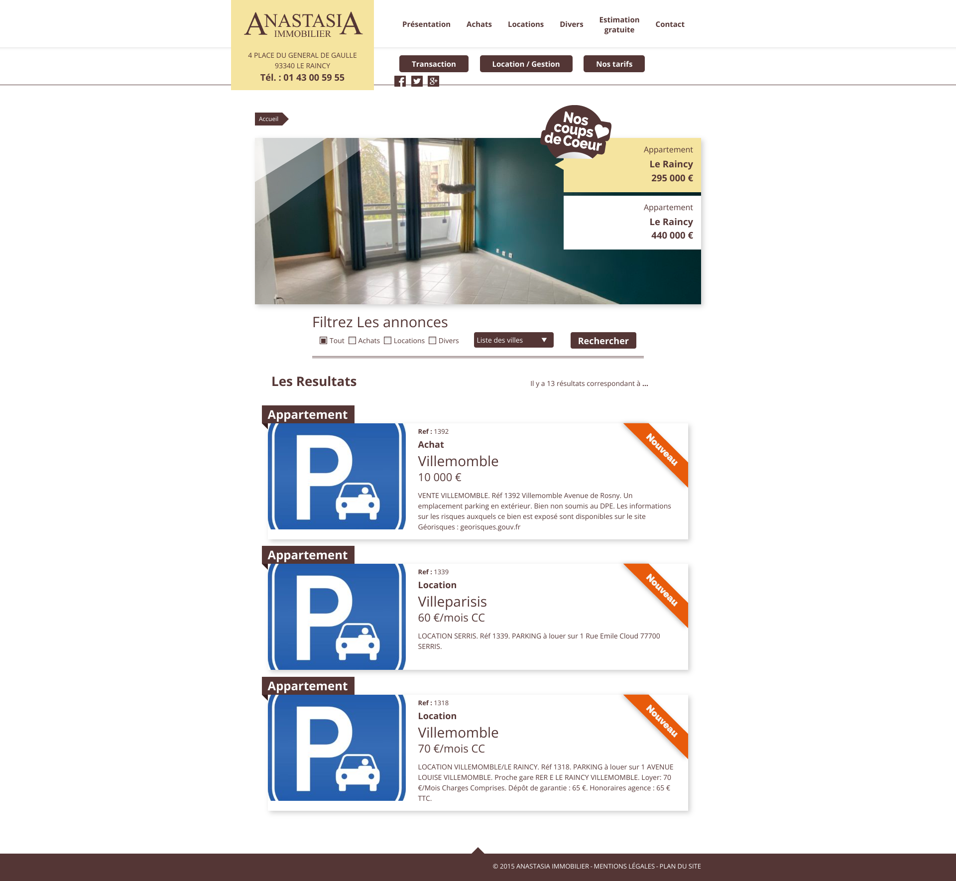 Aperçu du site