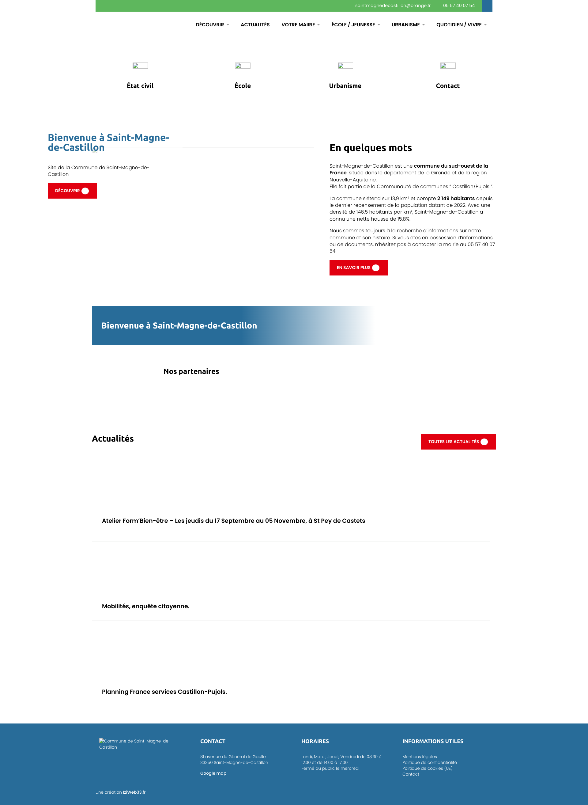 Aperçu du site