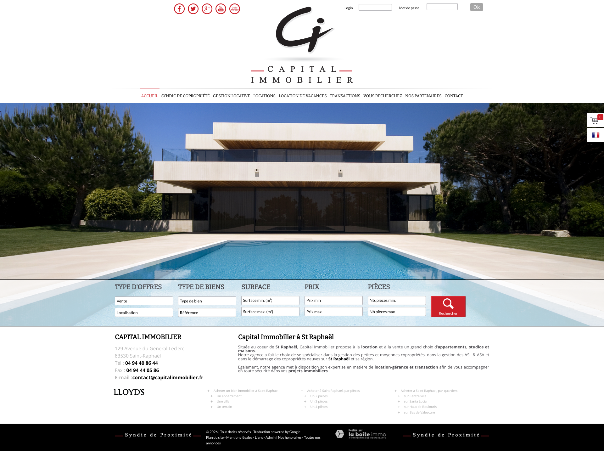 Aperçu du site