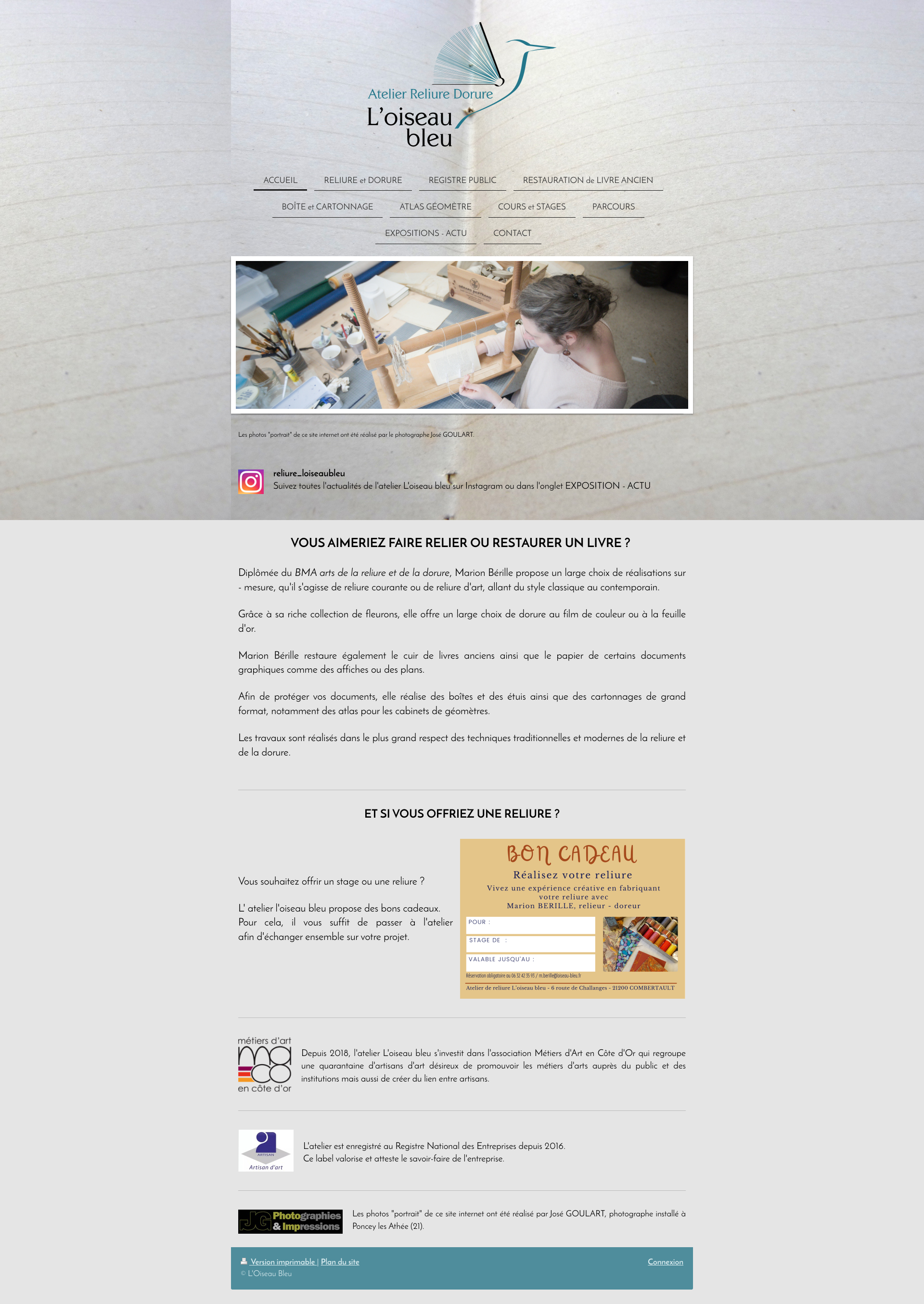 Aperçu du site