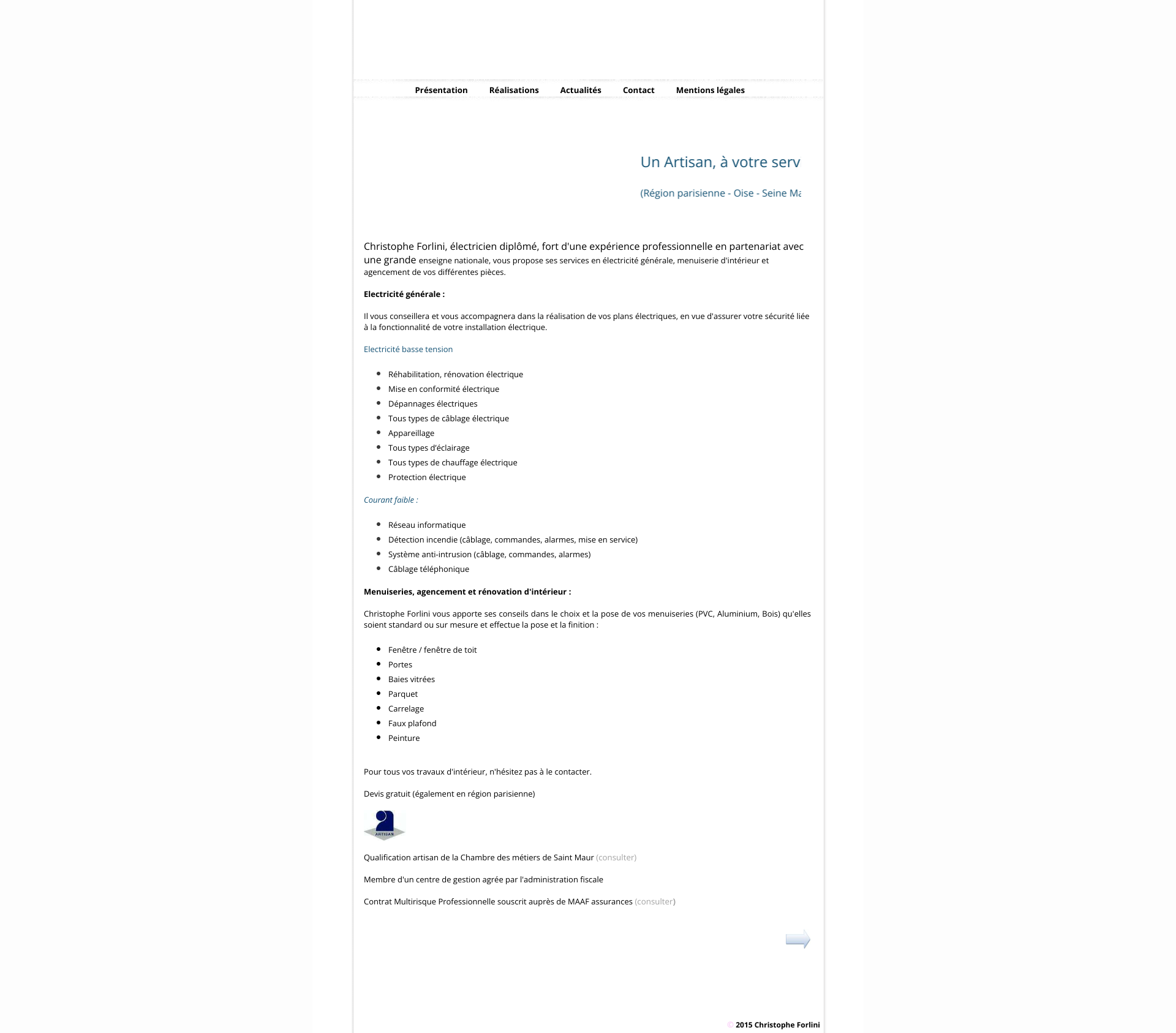 Aperçu du site