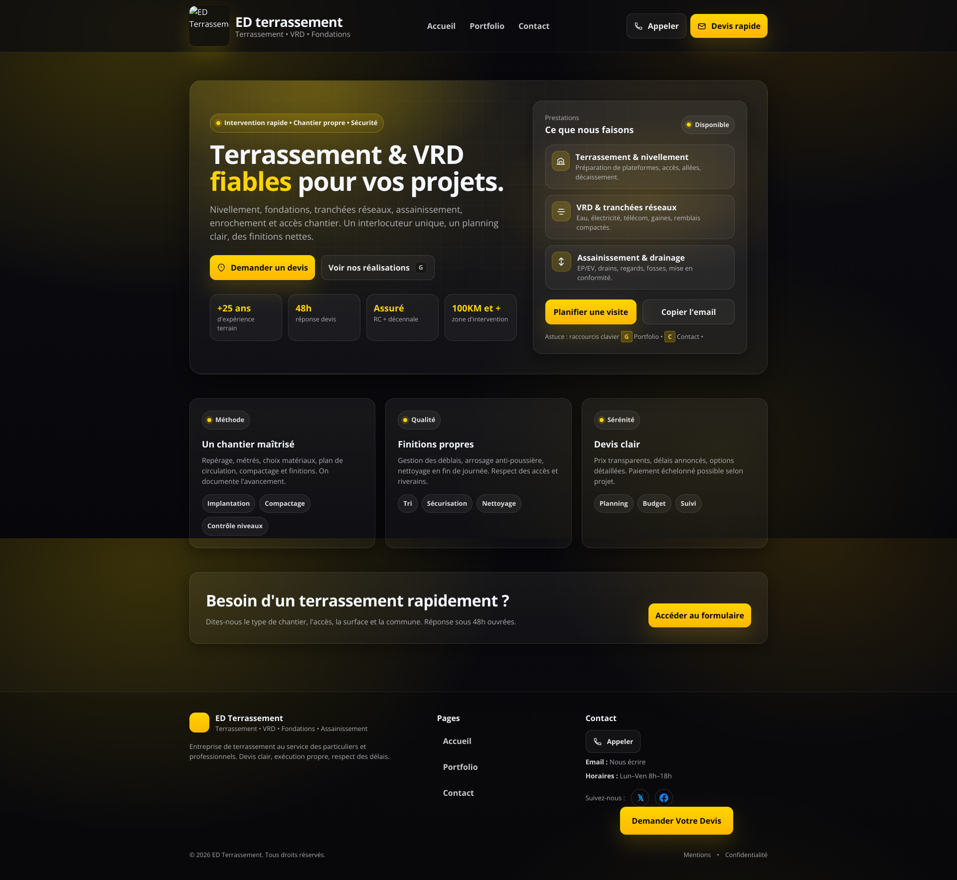 Aperçu du site