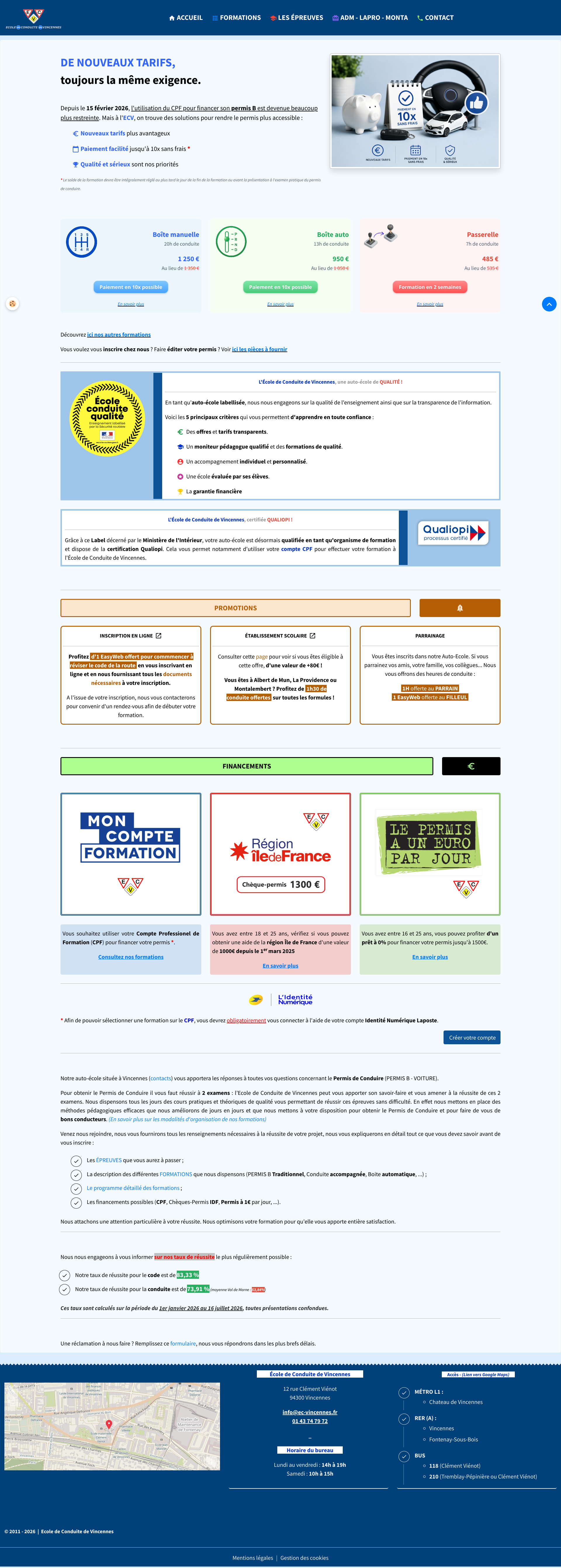Aperçu du site