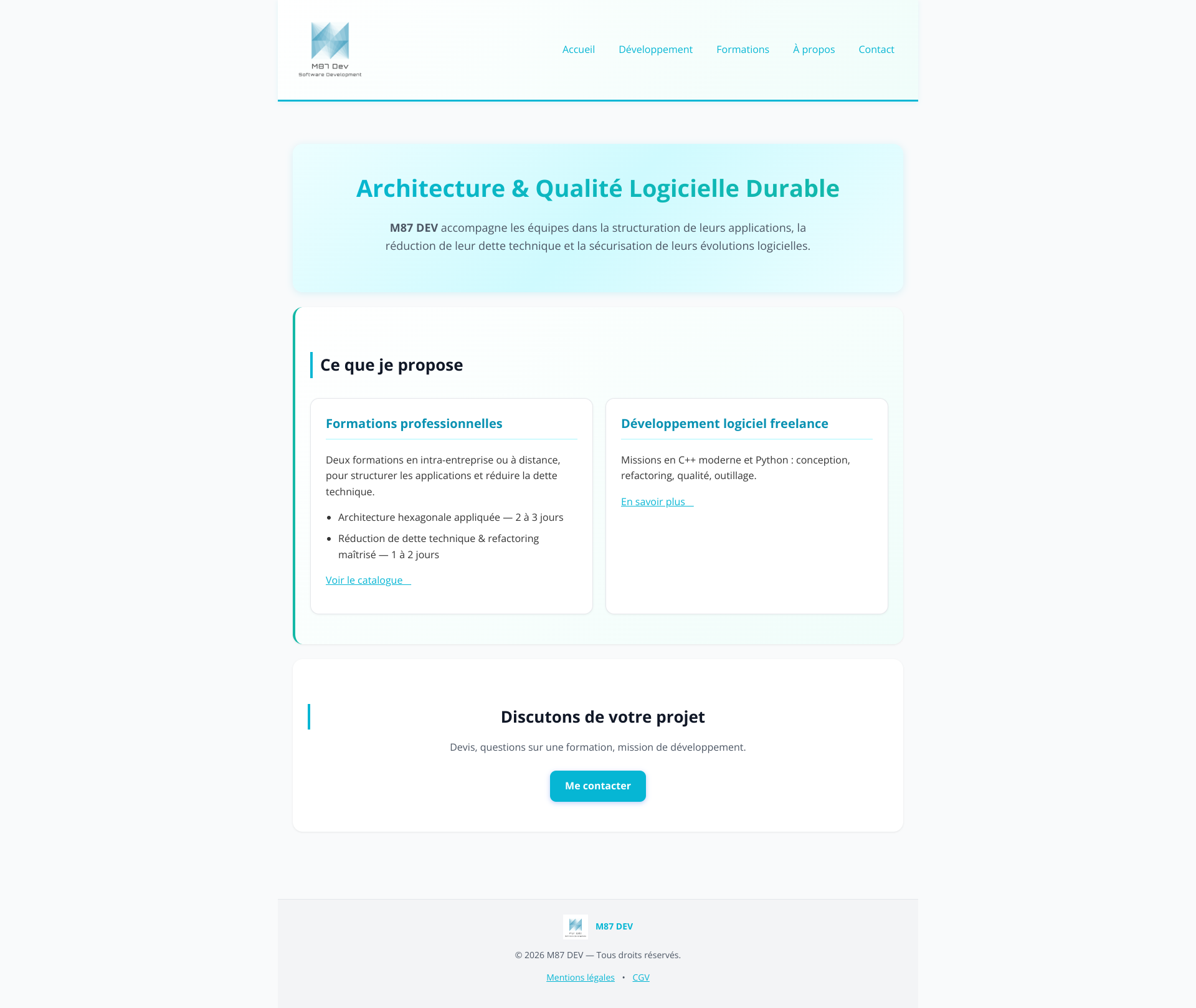 Aperçu du site