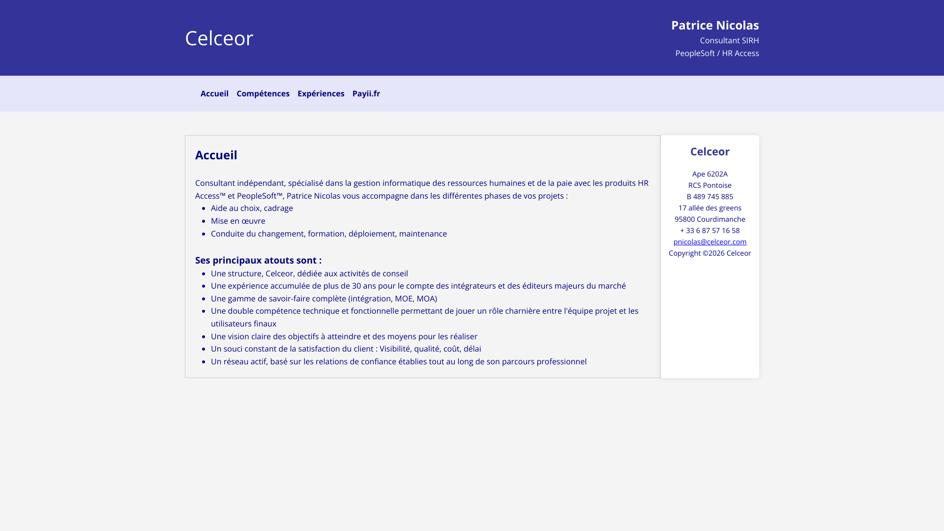 Aperçu du site