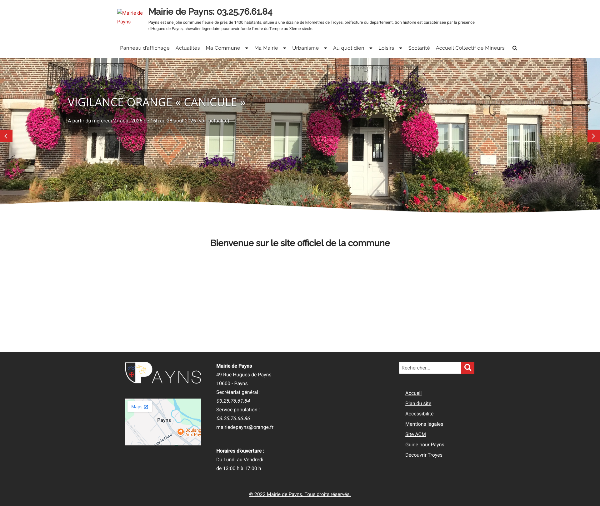 Aperçu du site