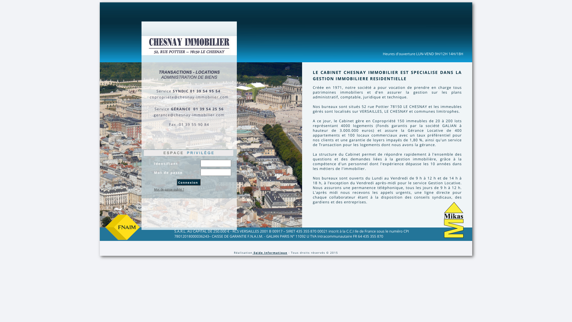 Aperçu du site