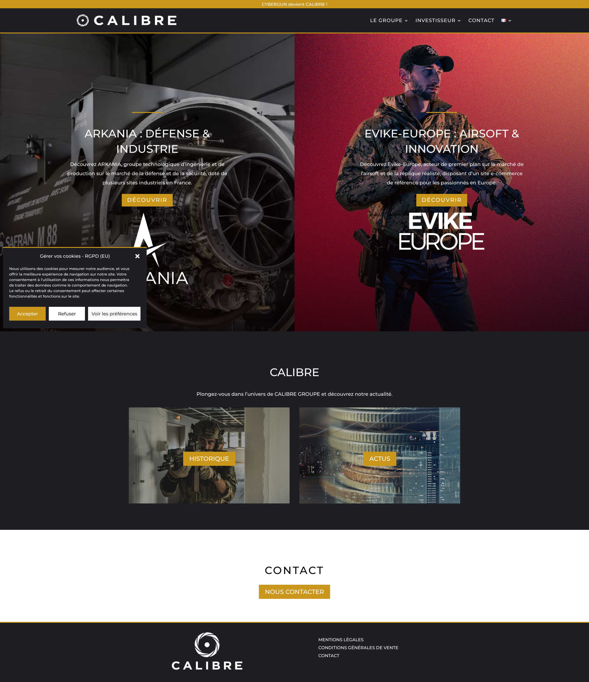 Aperçu du site
