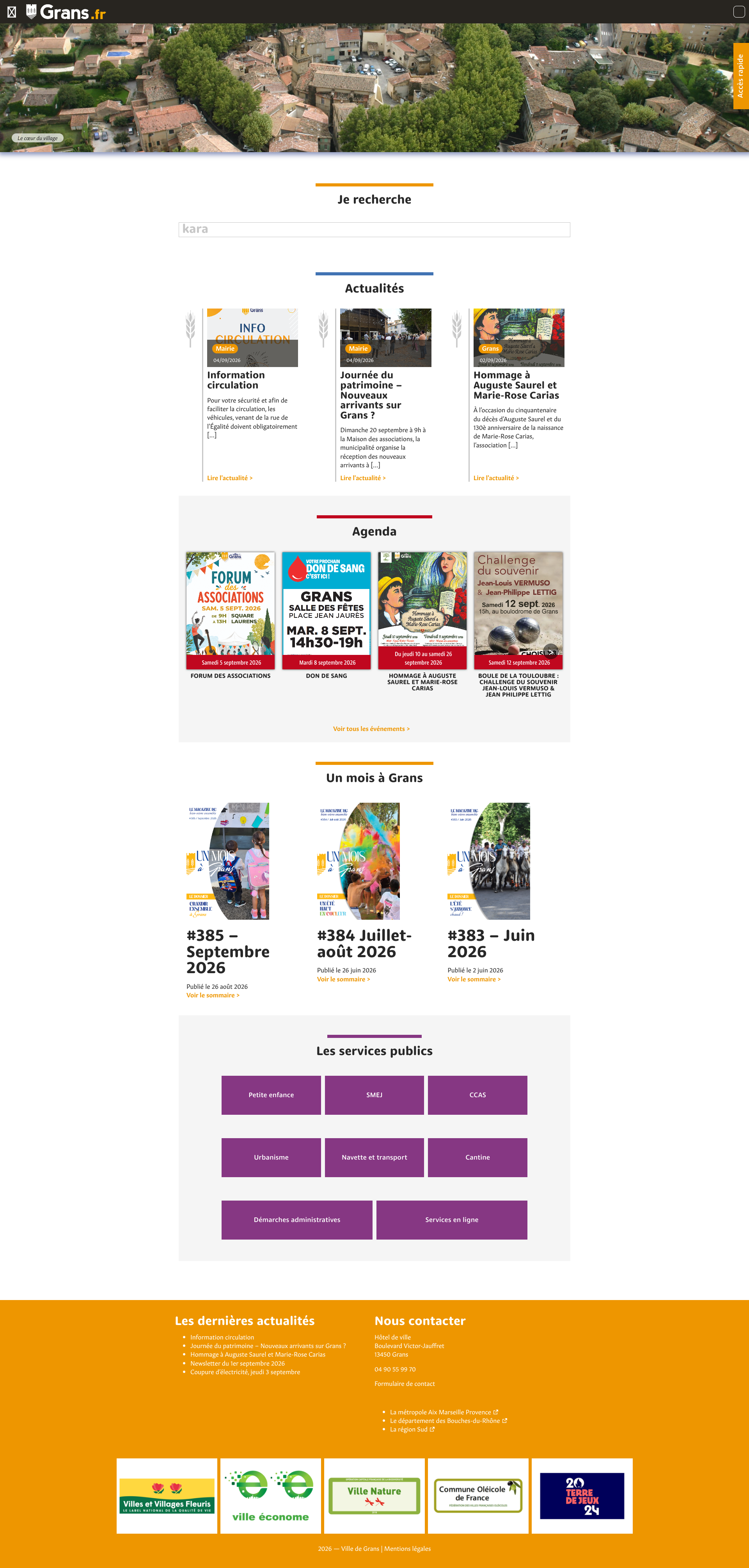 Aperçu du site