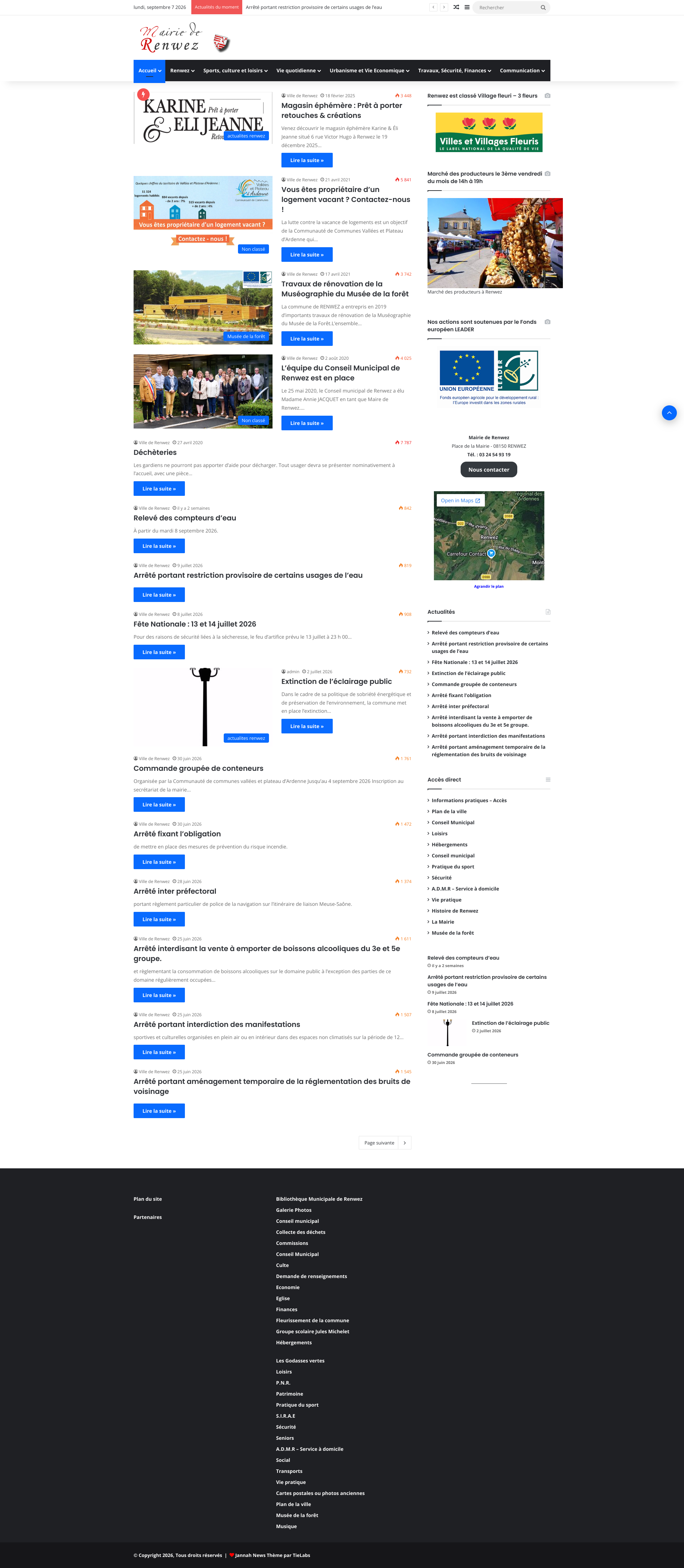 Aperçu du site