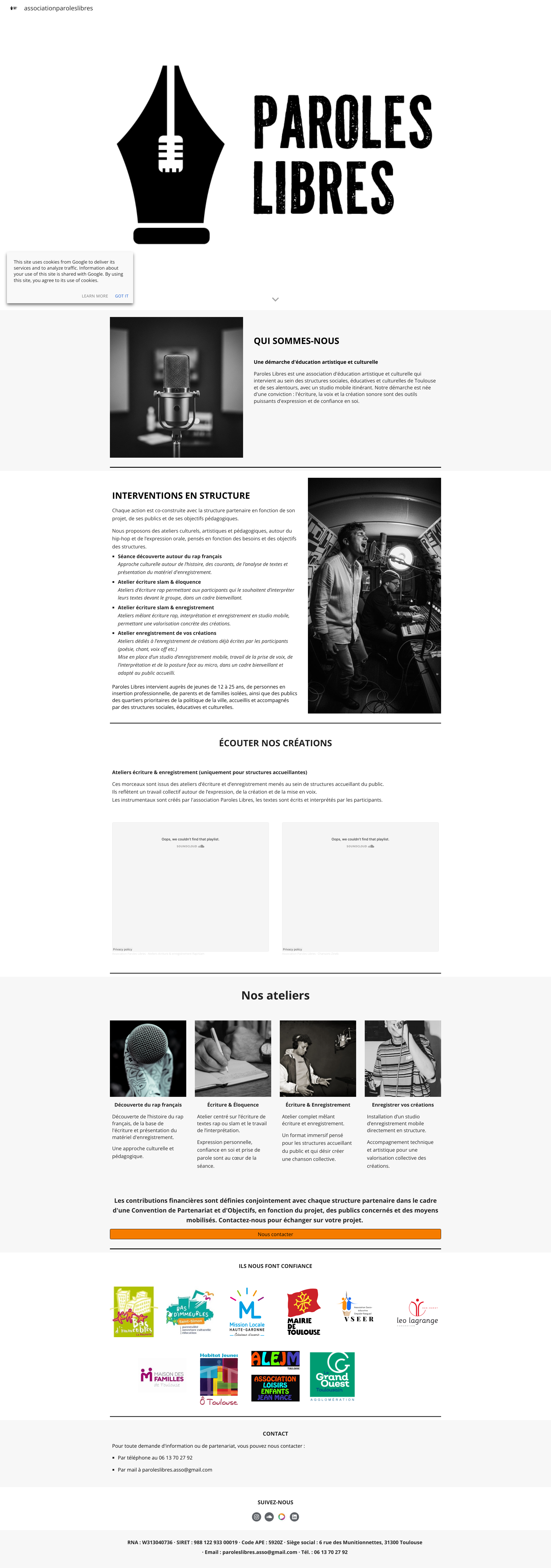 Aperçu du site