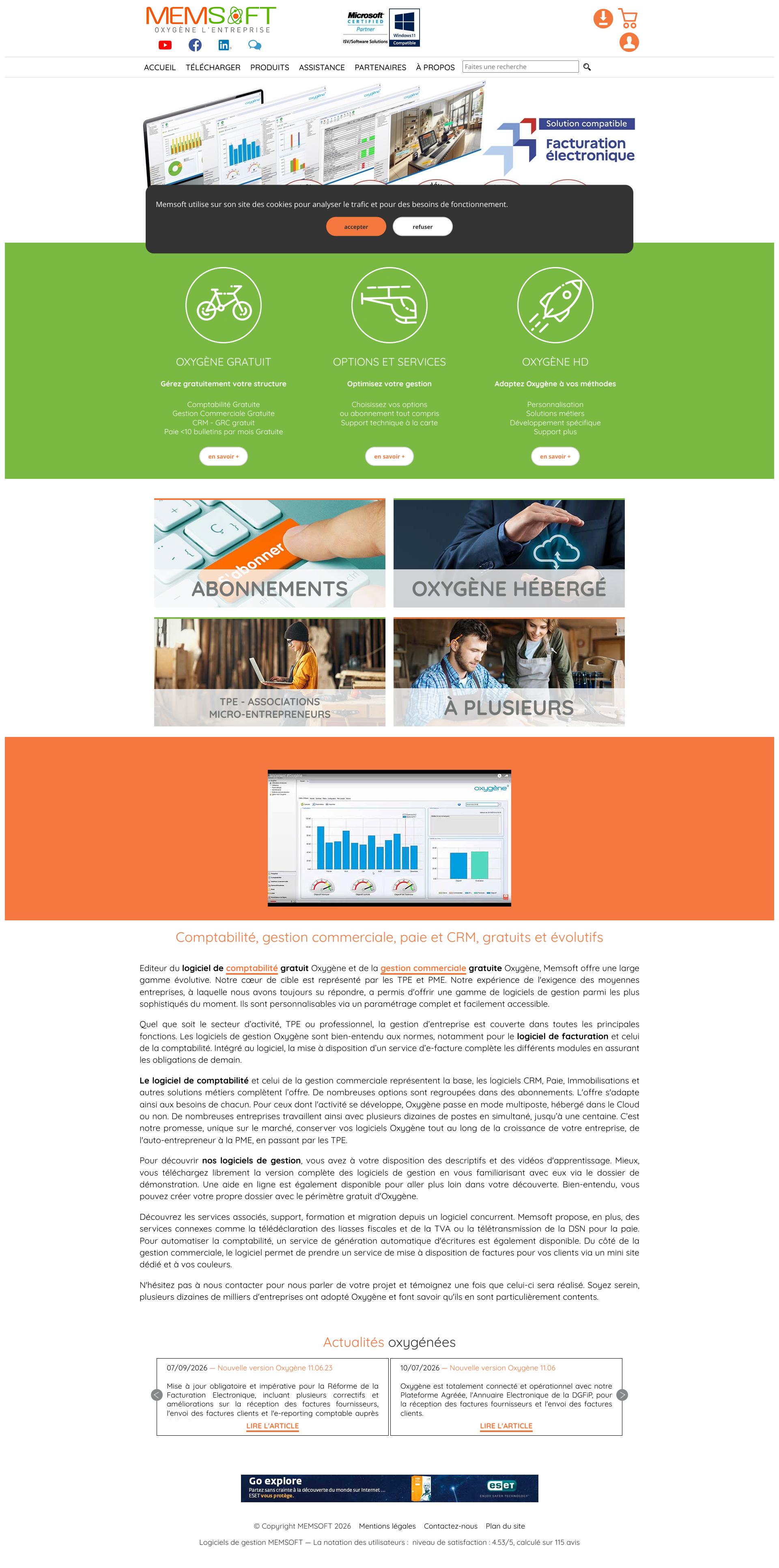 Aperçu du site