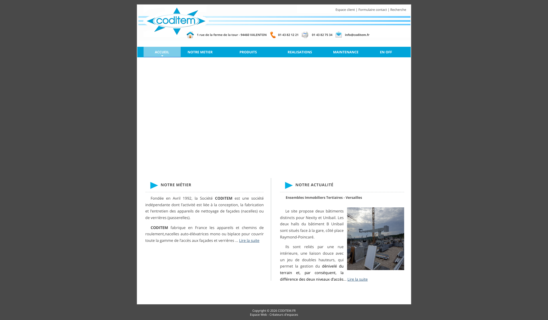 Aperçu du site