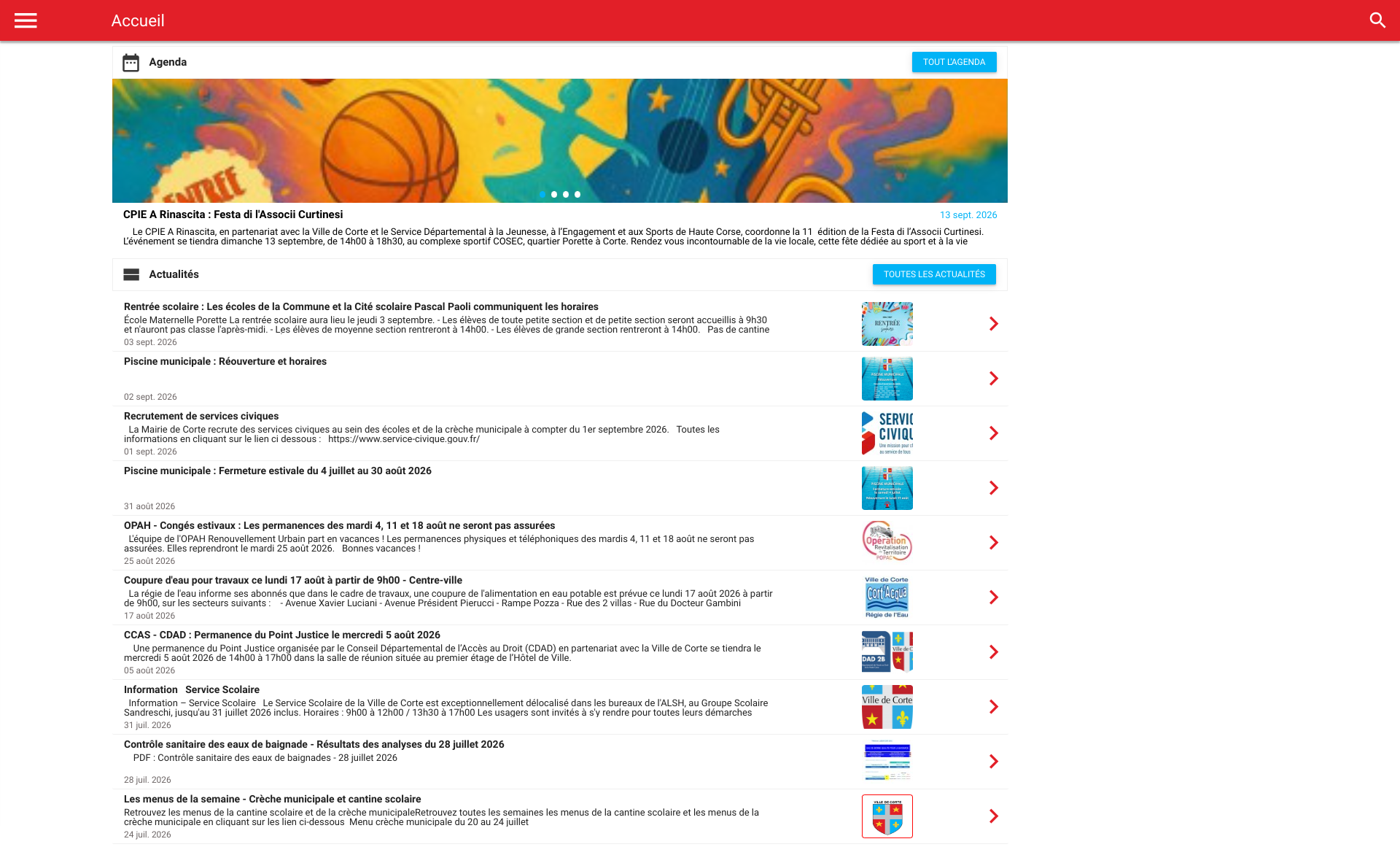 Aperçu du site