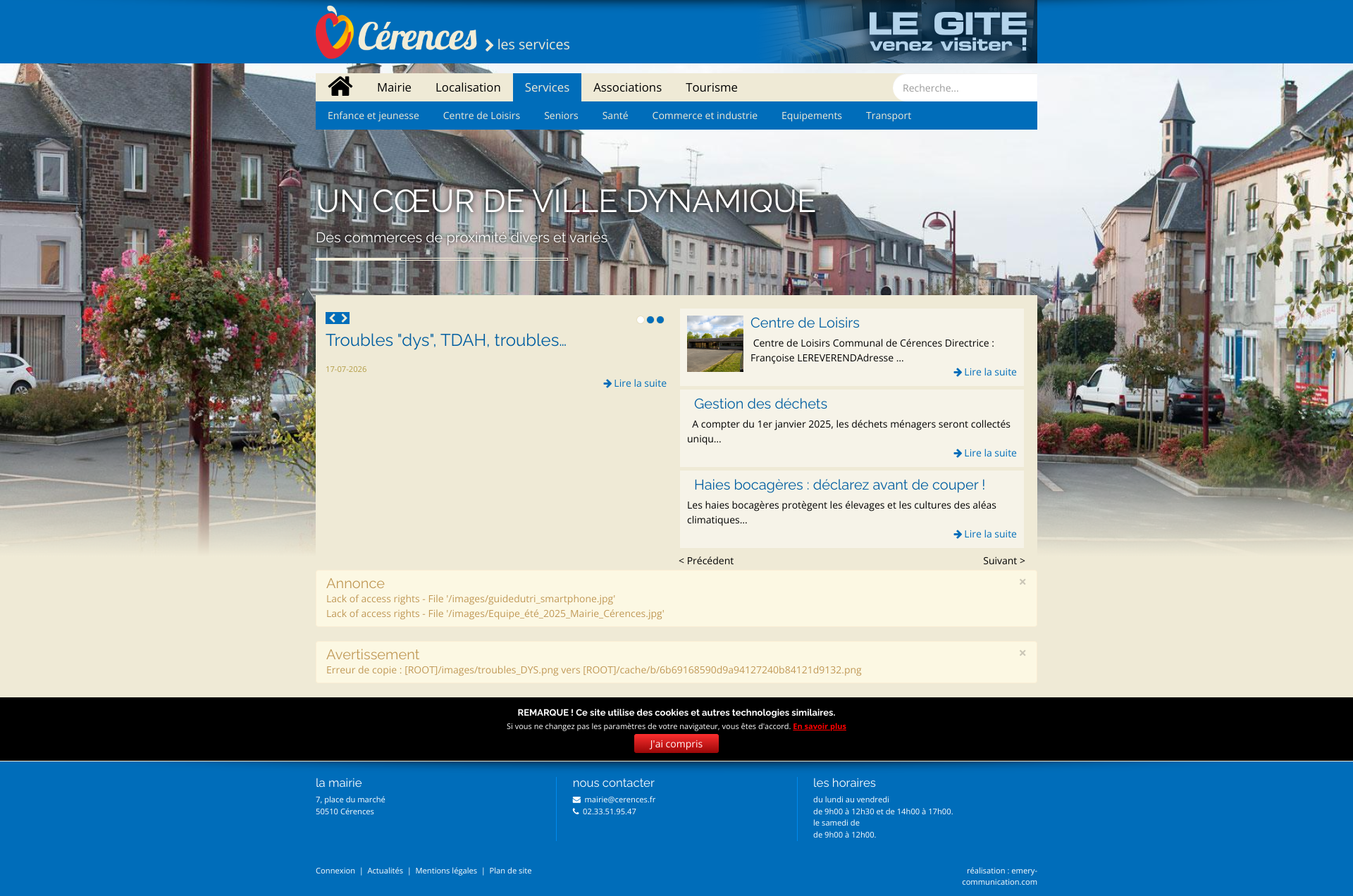 Aperçu du site