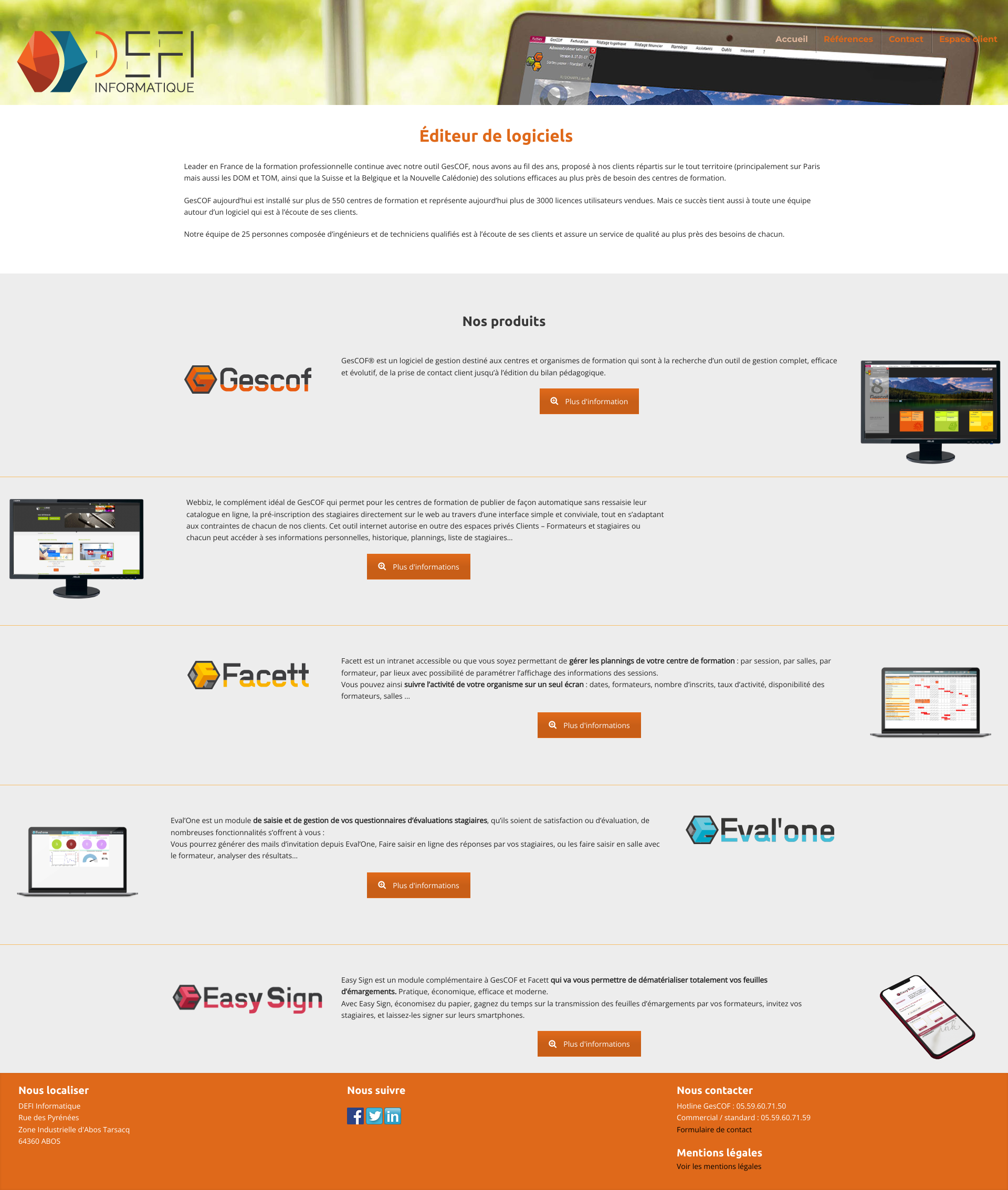 Aperçu du site