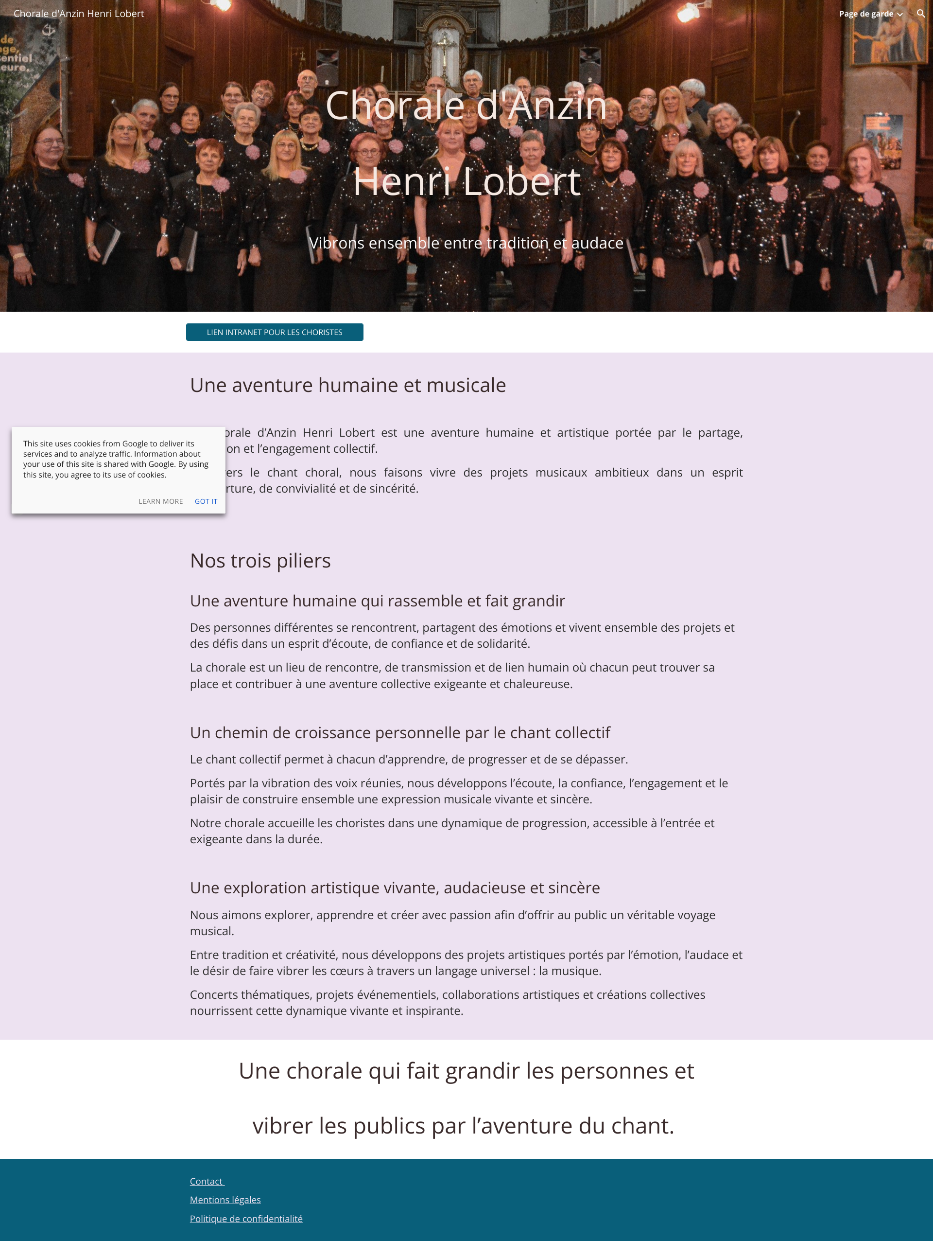Aperçu du site