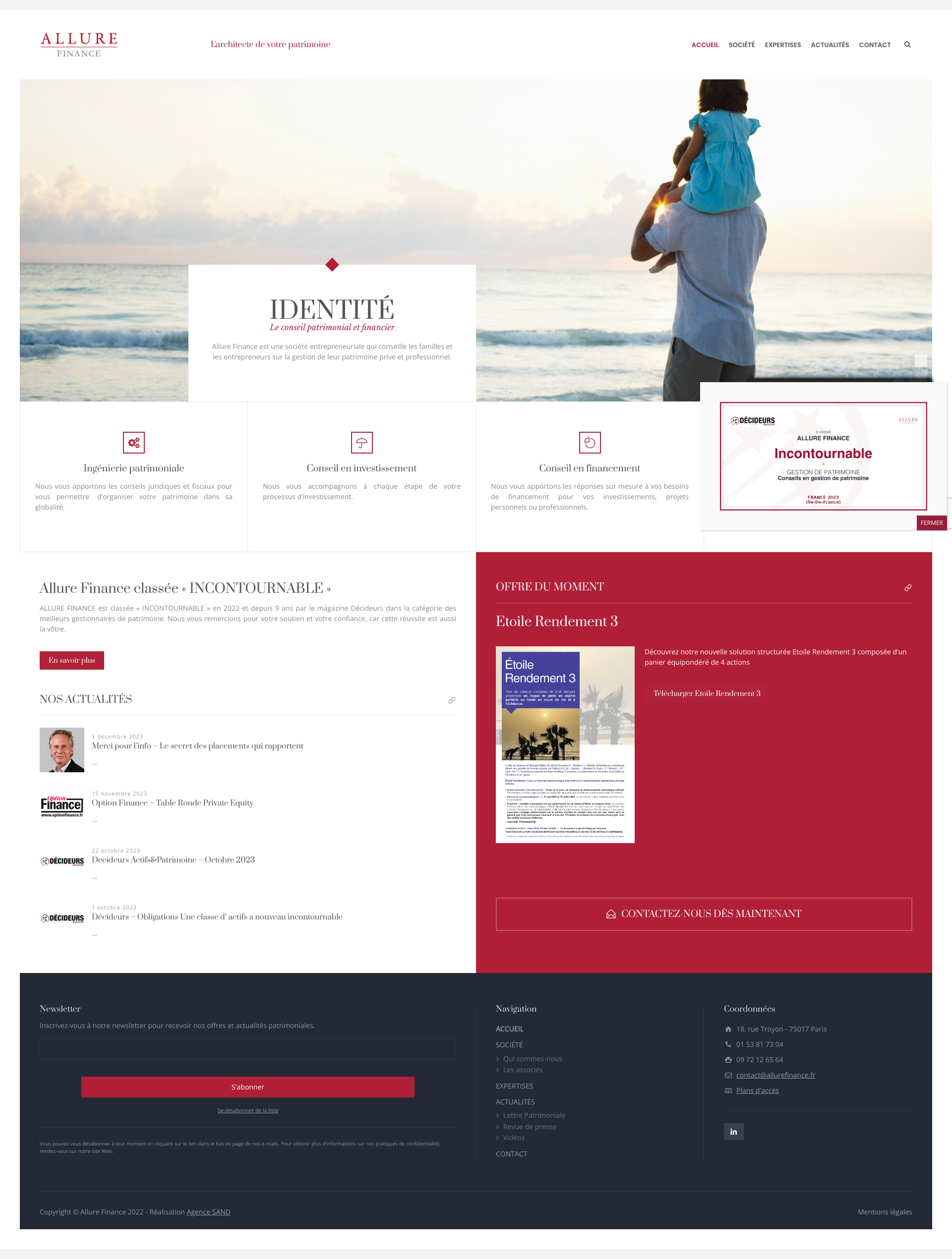 Aperçu du site