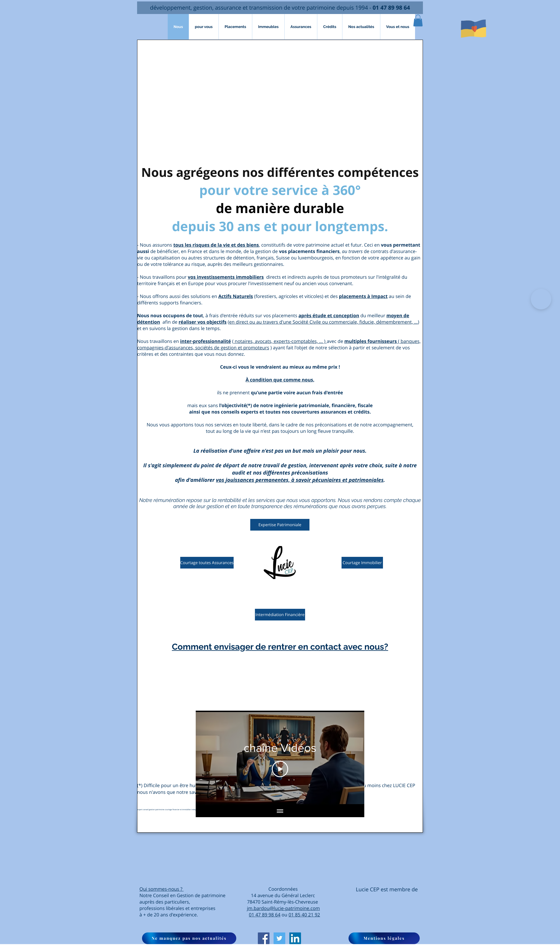 Aperçu du site