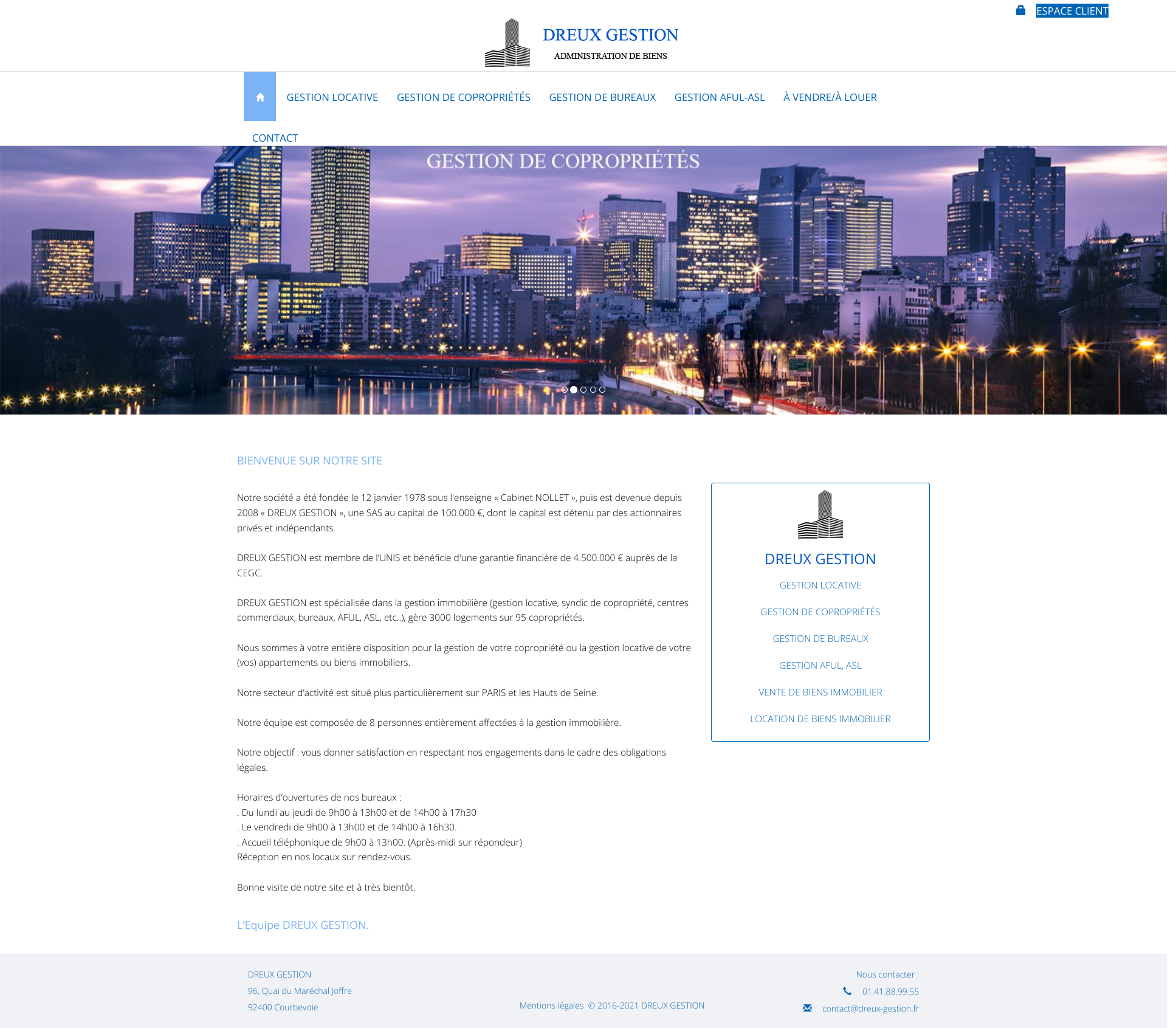 Aperçu du site