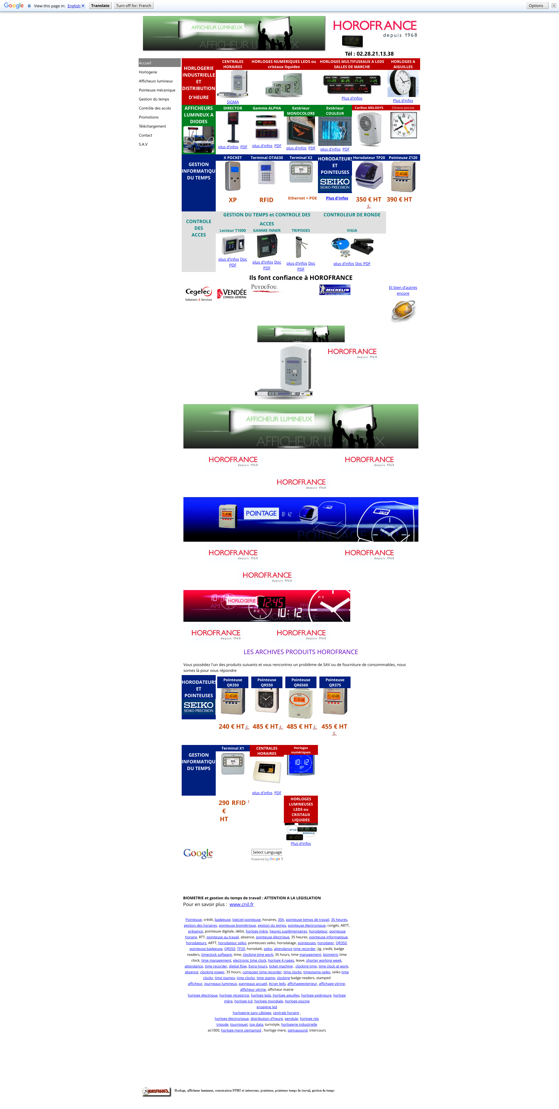 Aperçu du site