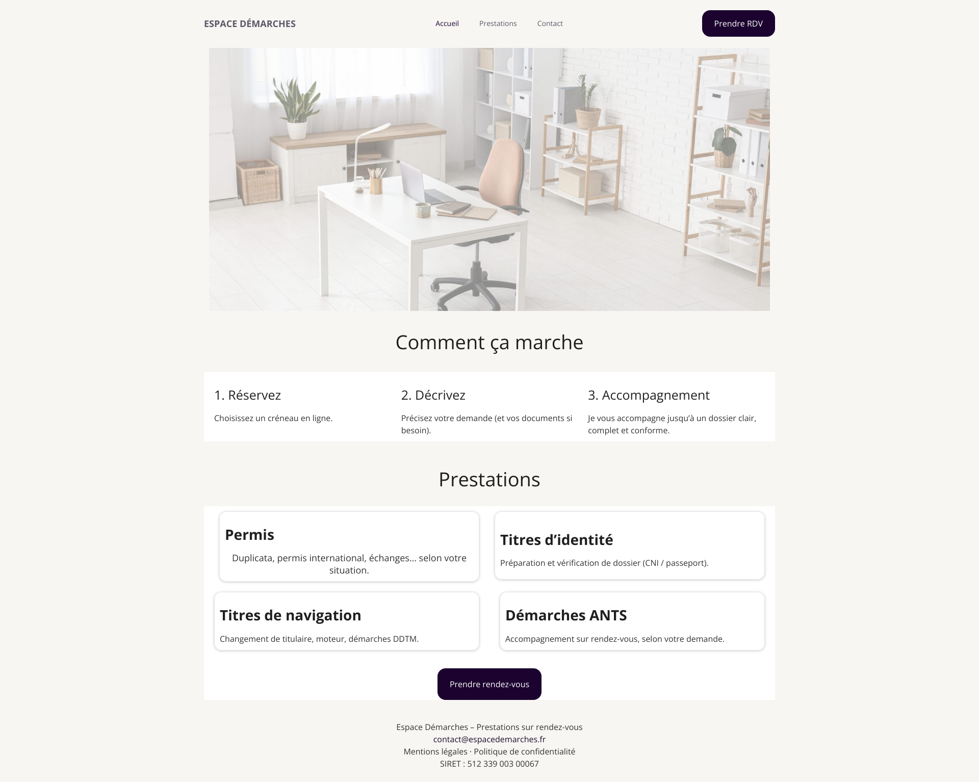 Aperçu du site