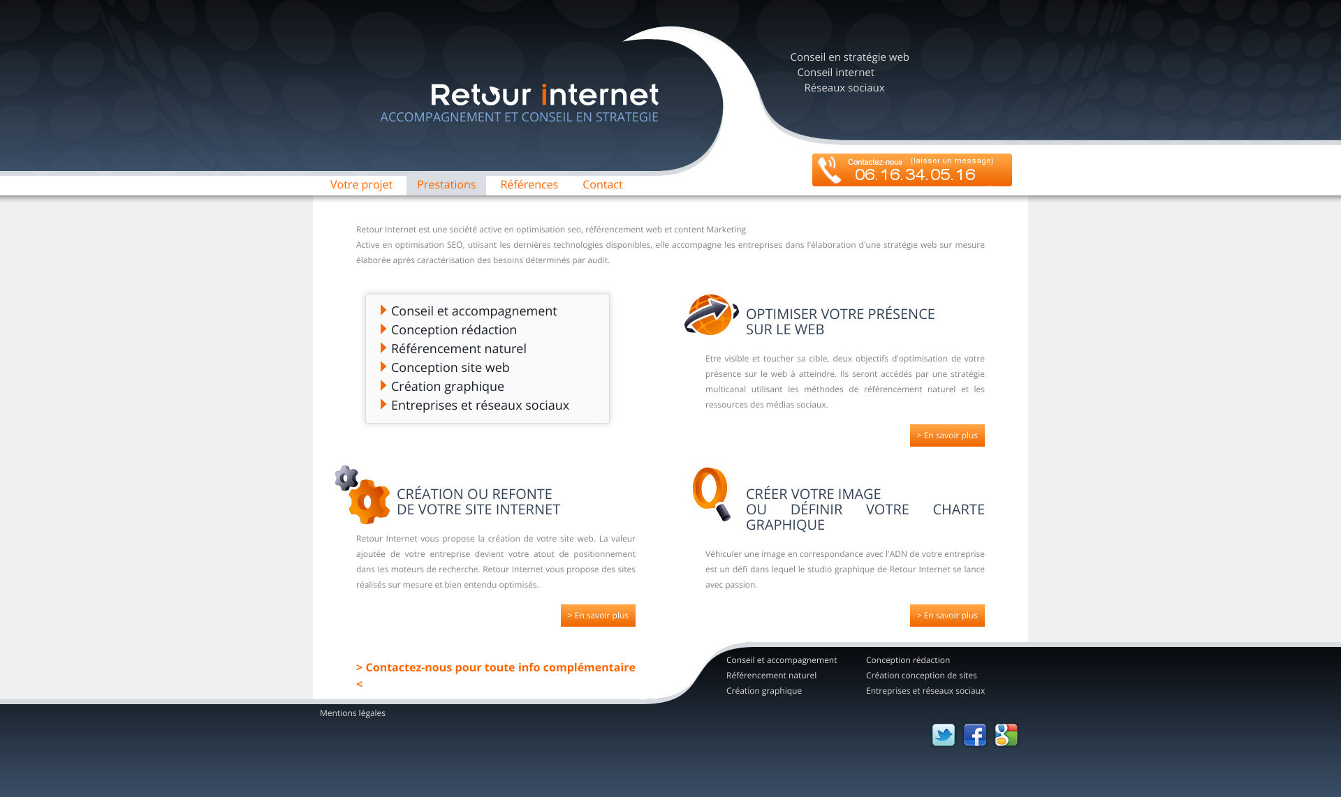 Aperçu du site