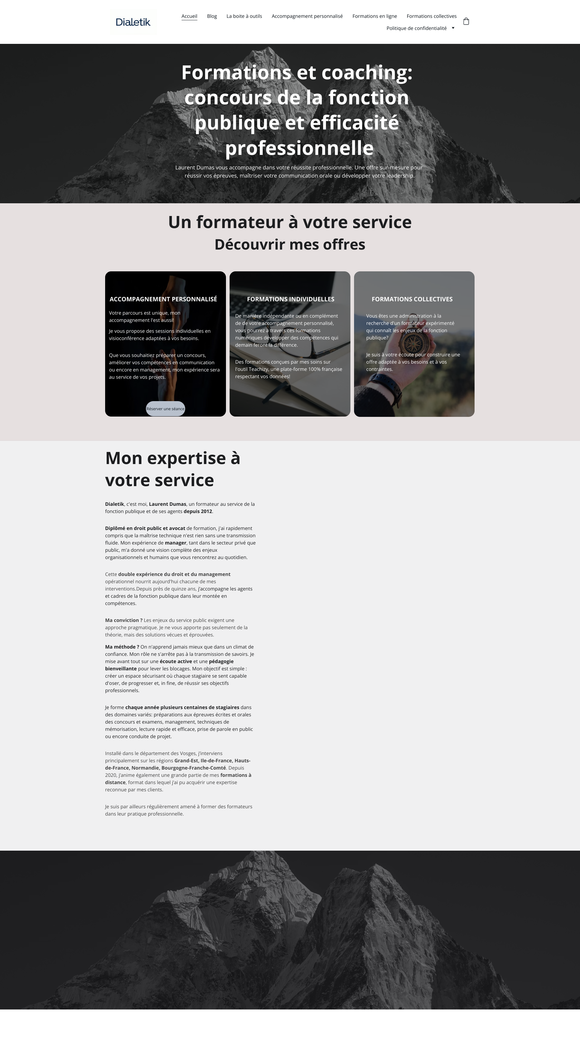 Aperçu du site