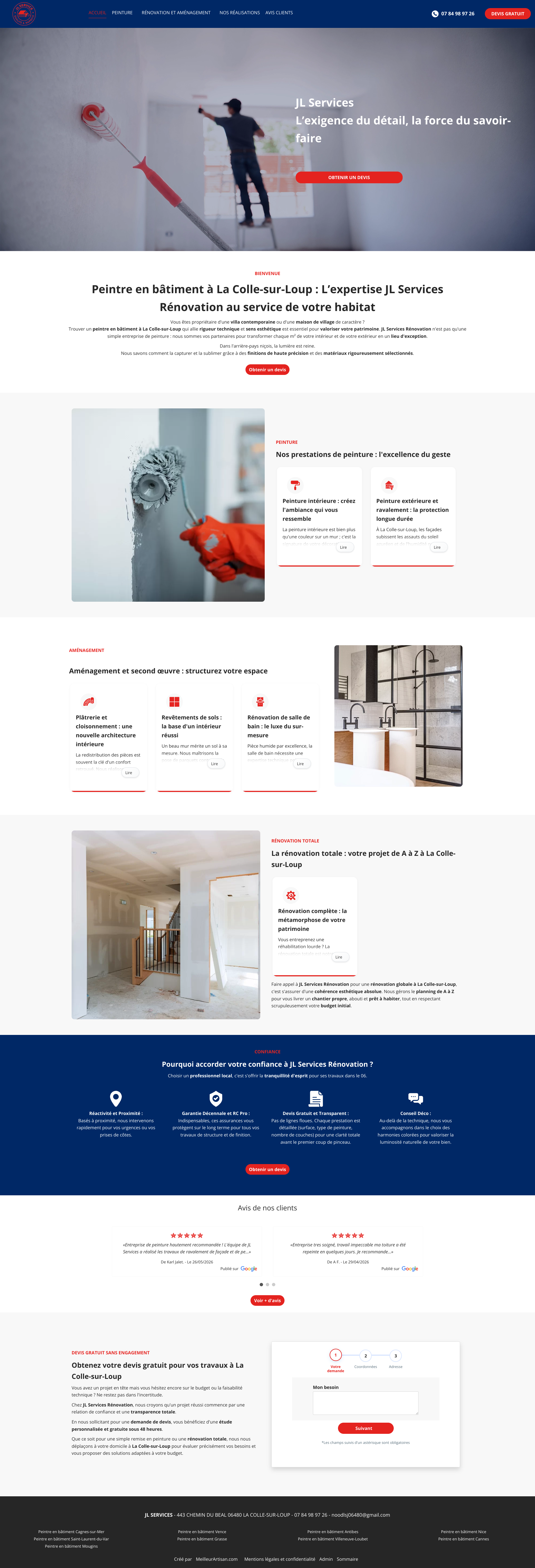 Aperçu du site