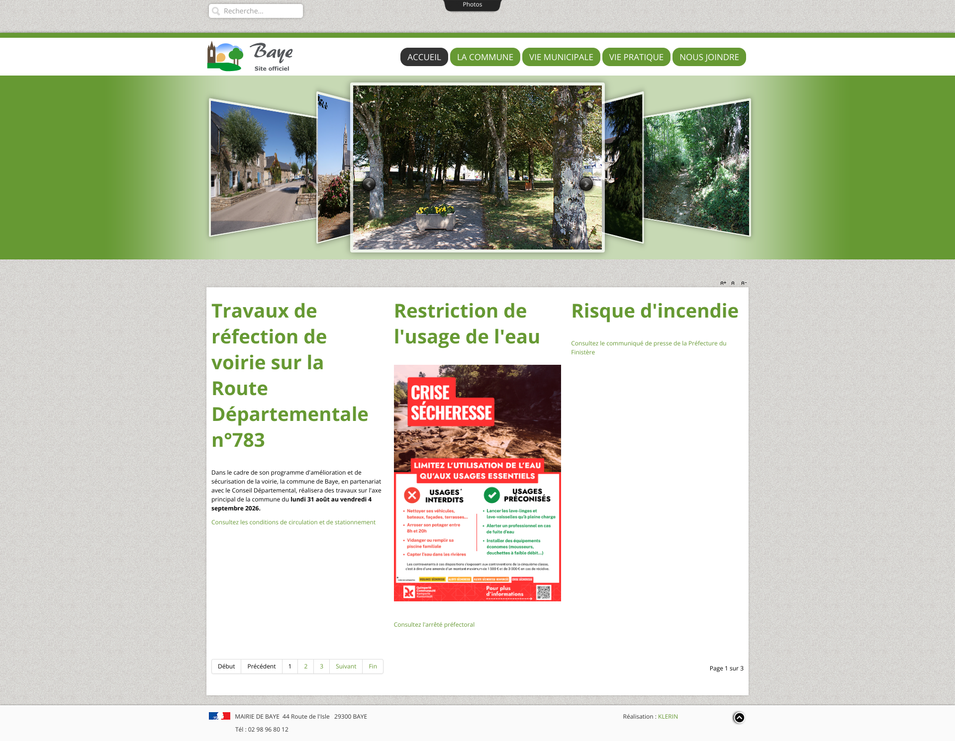 Aperçu du site
