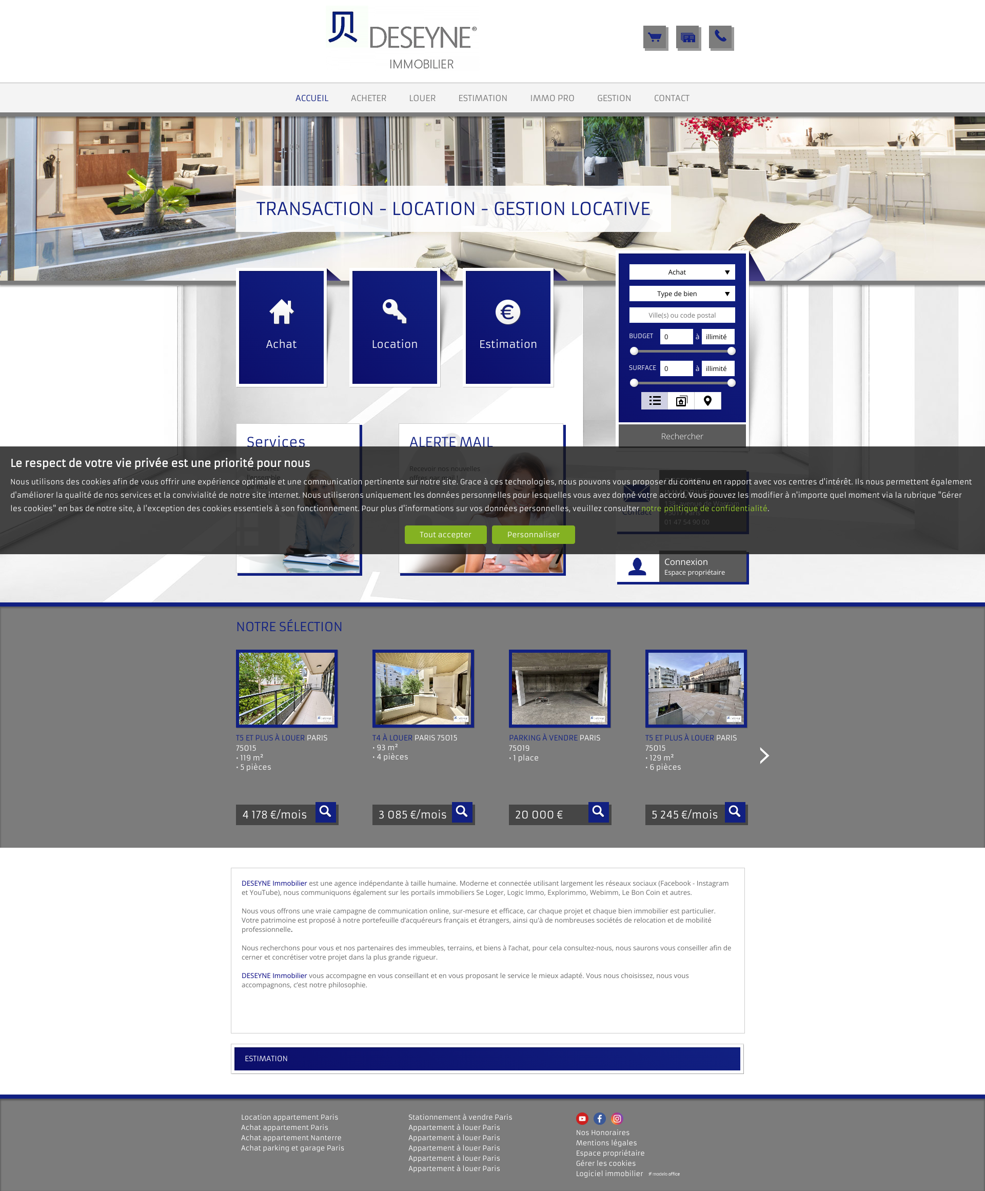 Aperçu du site