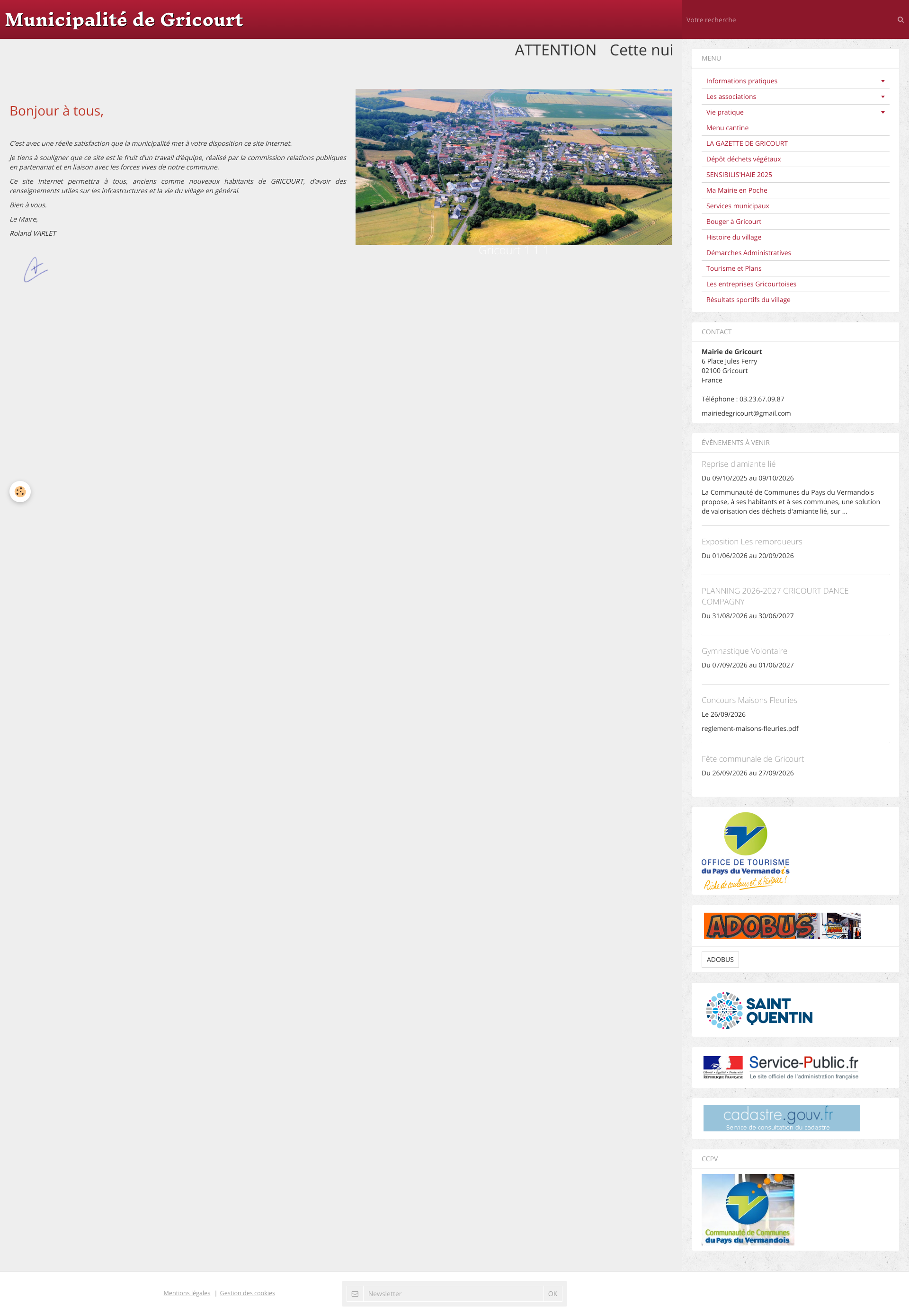 Aperçu du site